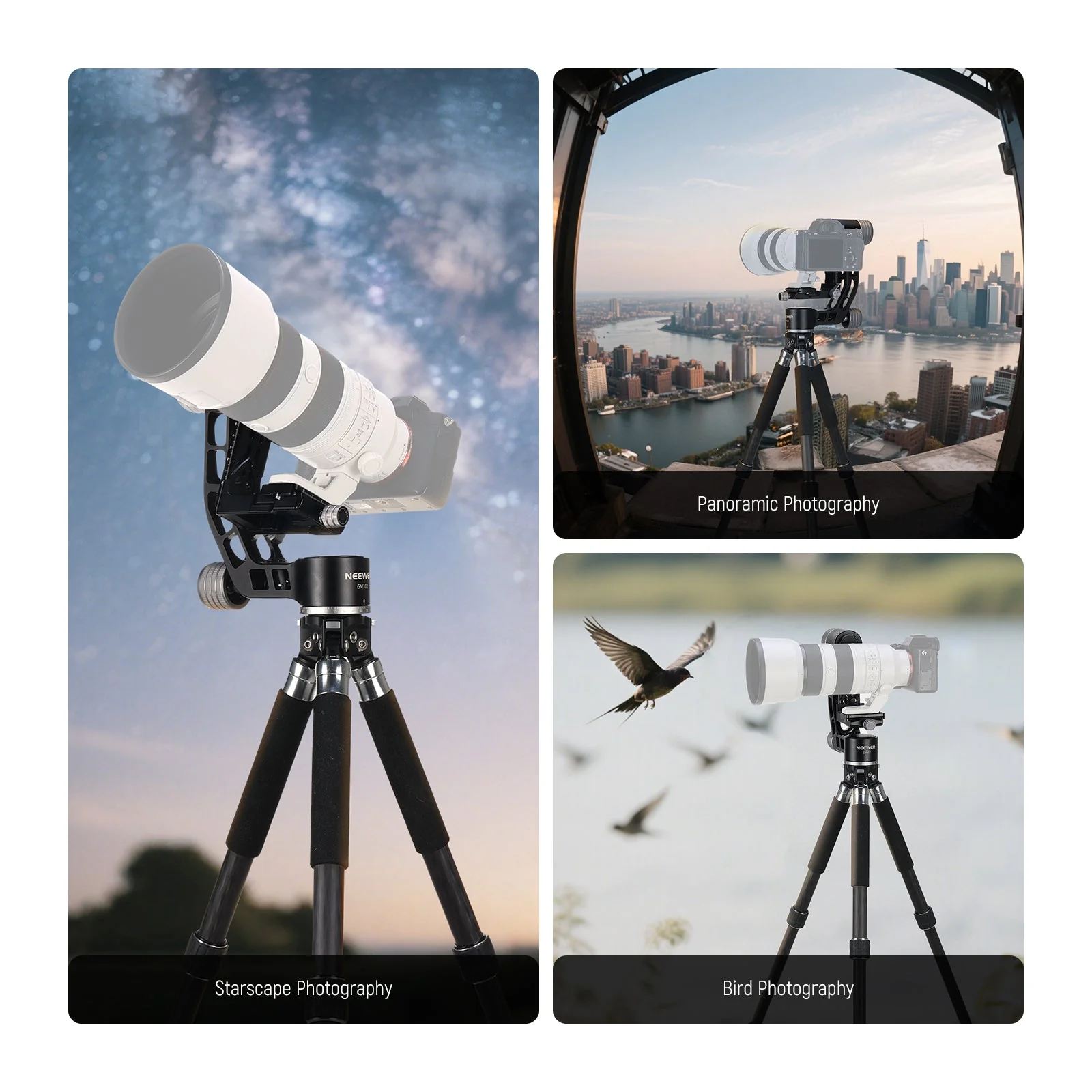 NEEWER GM102 Heavy Duty Aluminum Tripod Gimbal Head - Image 8