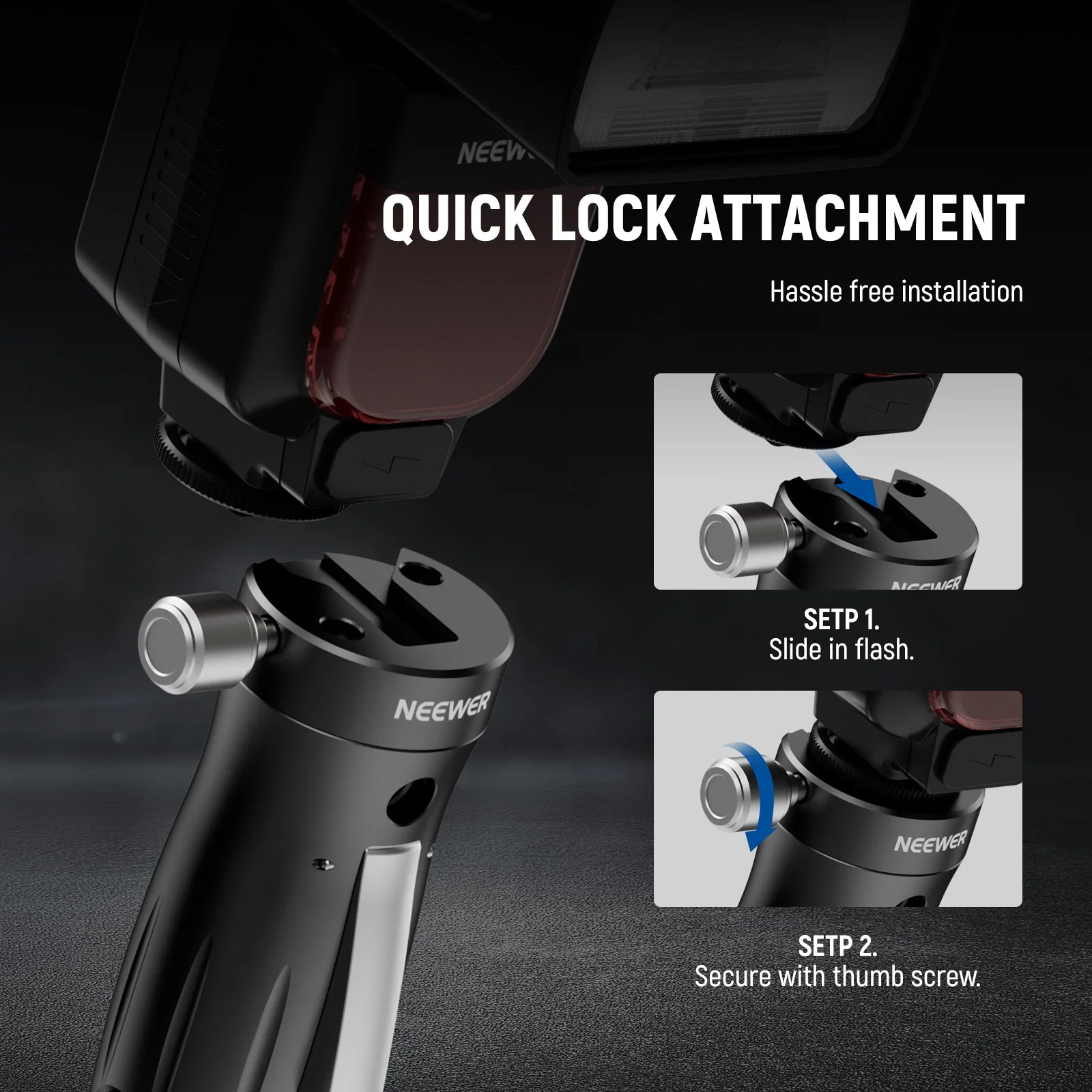 NEEWER GM14 Cold Shoe Flash Bracket Mount - Image 3