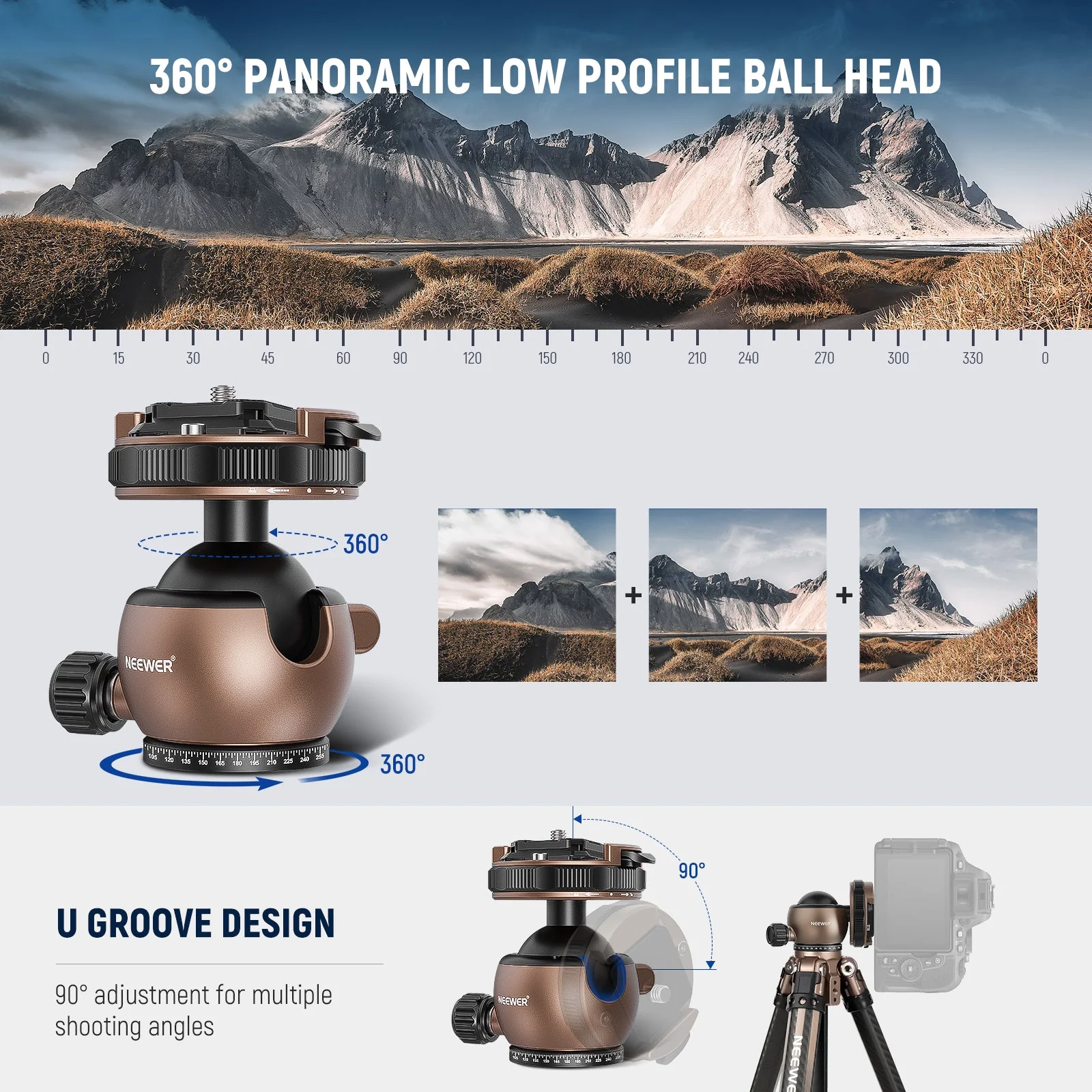 NEEWER GM32 Upgraded Low Profile Ball Head - Image 3