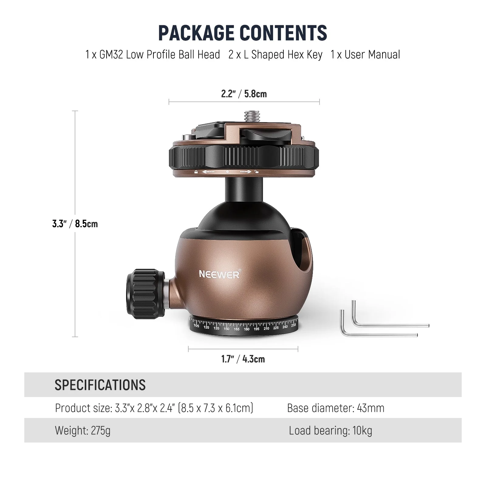 NEEWER GM32 Upgraded Low Profile Ball Head - Image 9