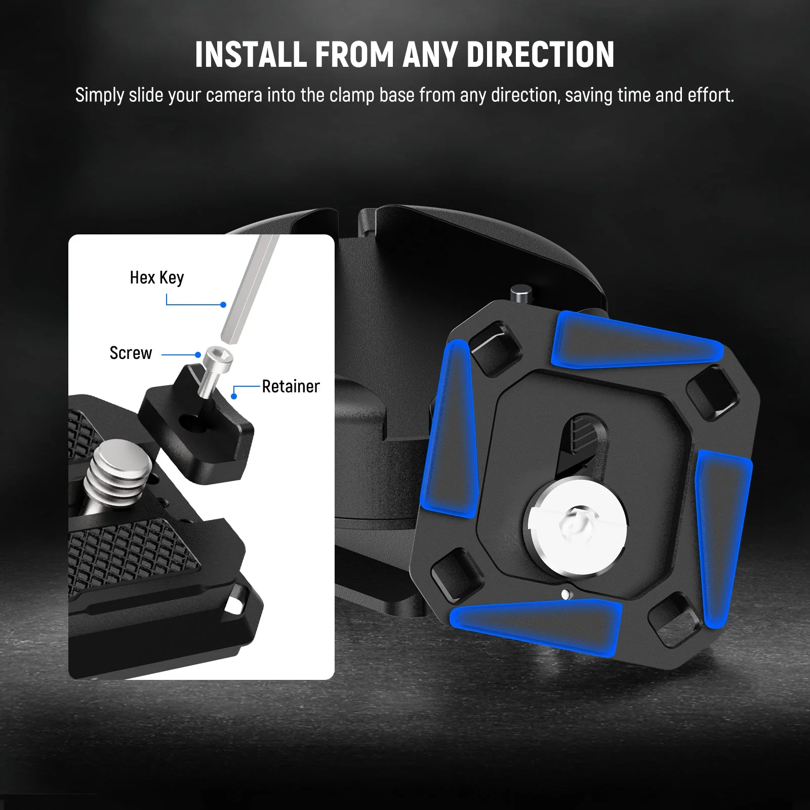 NEEWER GM47B Anti Twist Camera Quick Release Plate Kit - Image 2