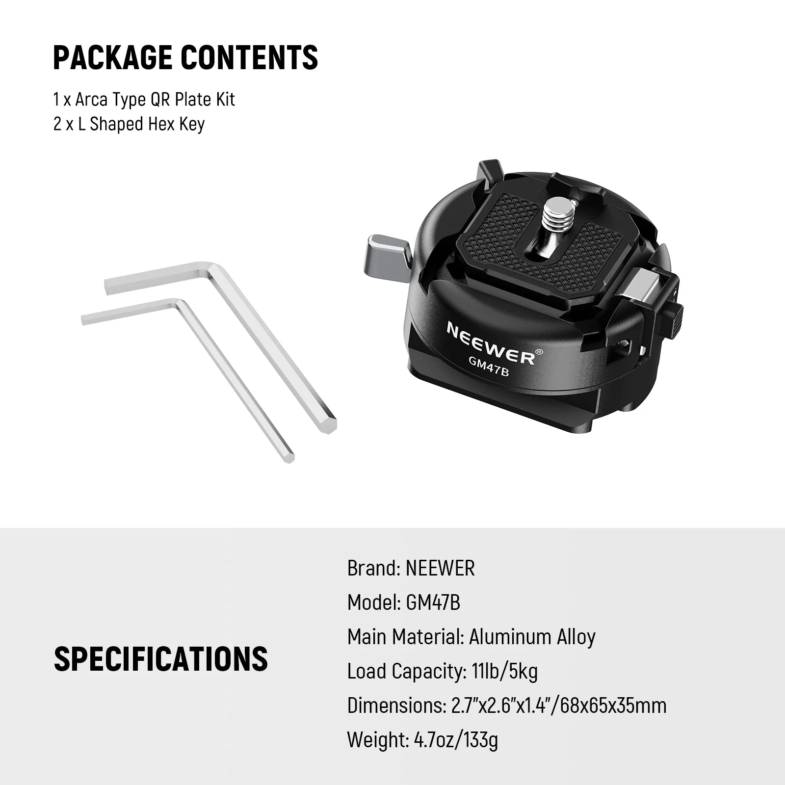NEEWER GM47B Anti Twist Camera Quick Release Plate Kit - Image 9