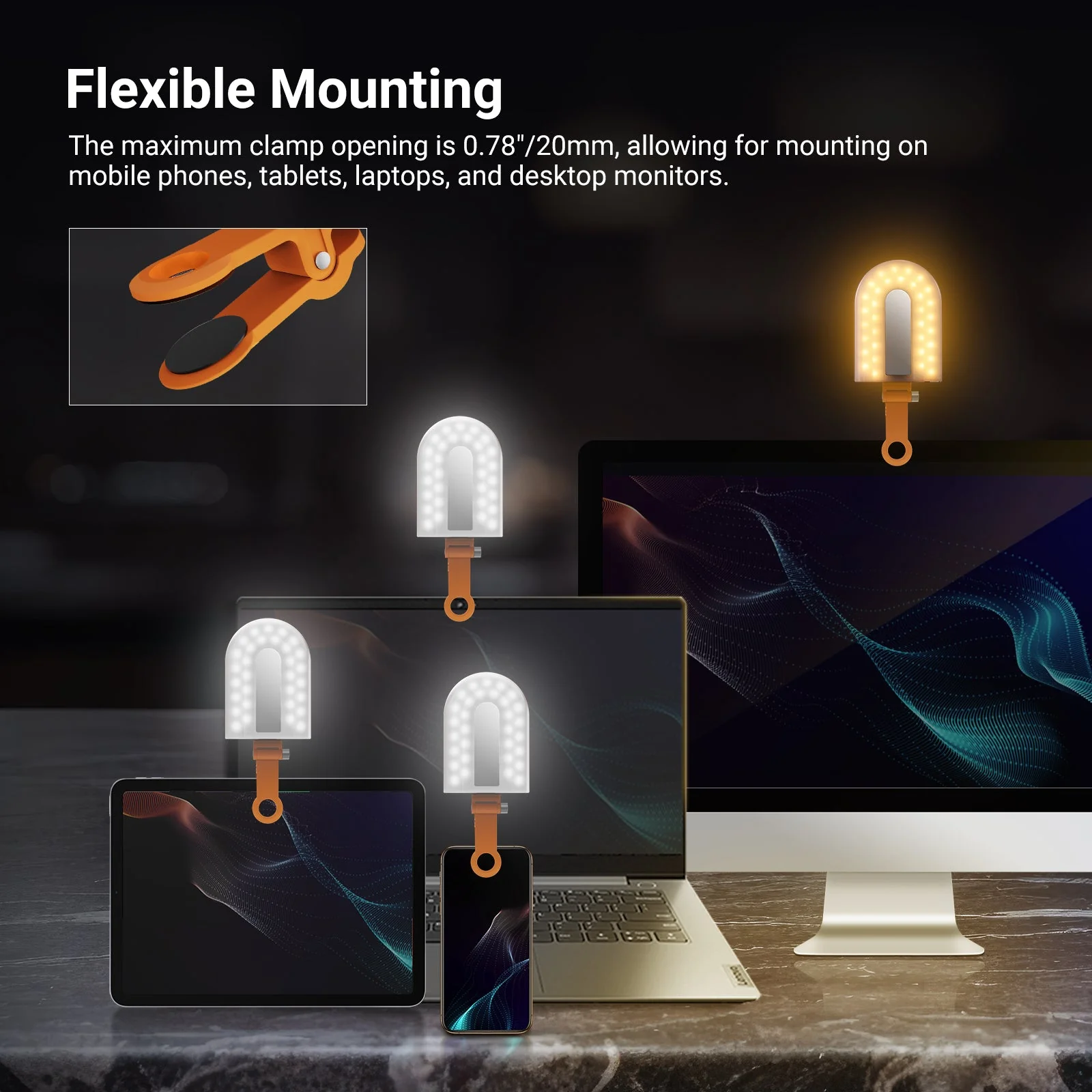 NEEWER GM66 Clip on Selfie Light - Image 2