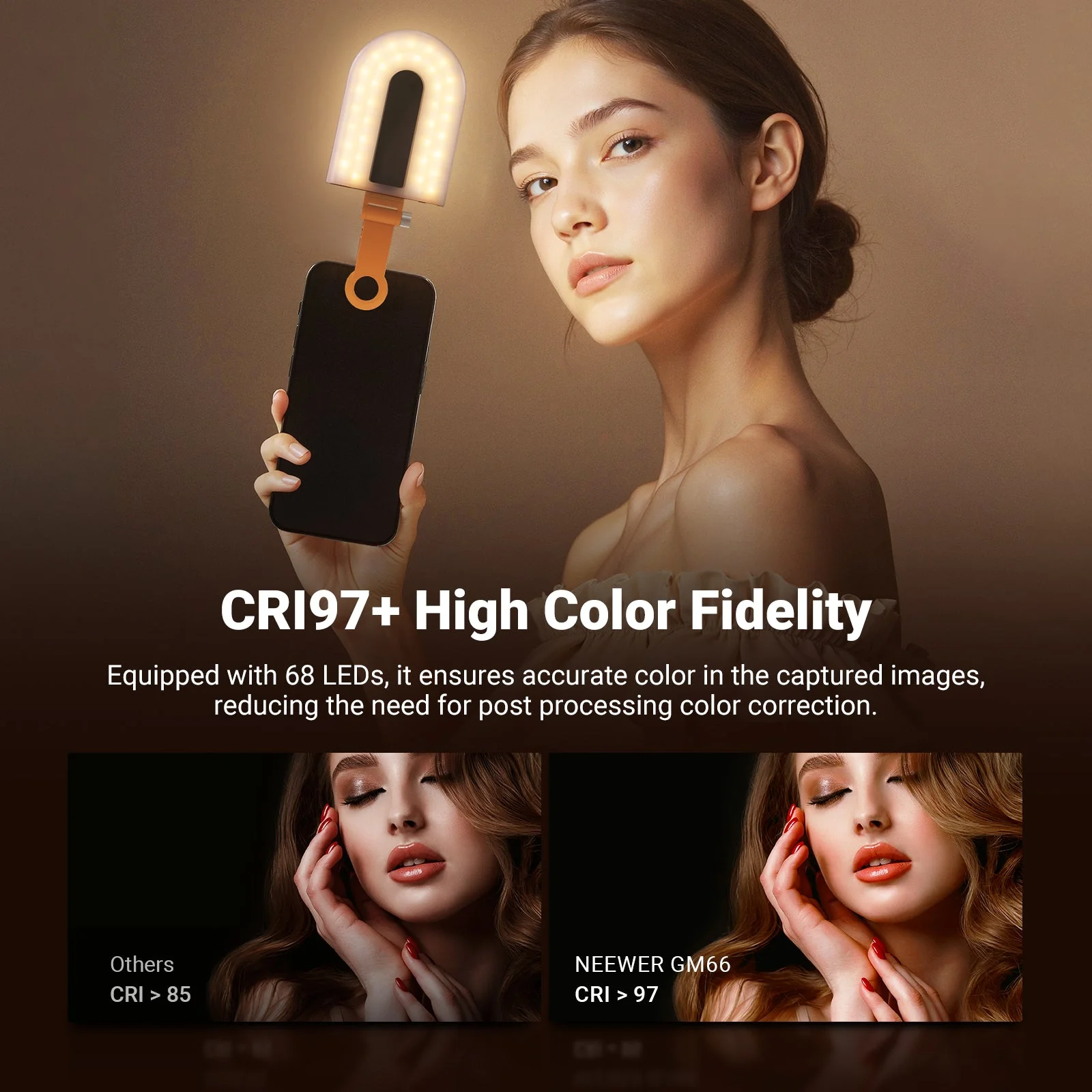 NEEWER GM66 Clip on Selfie Light - Image 4