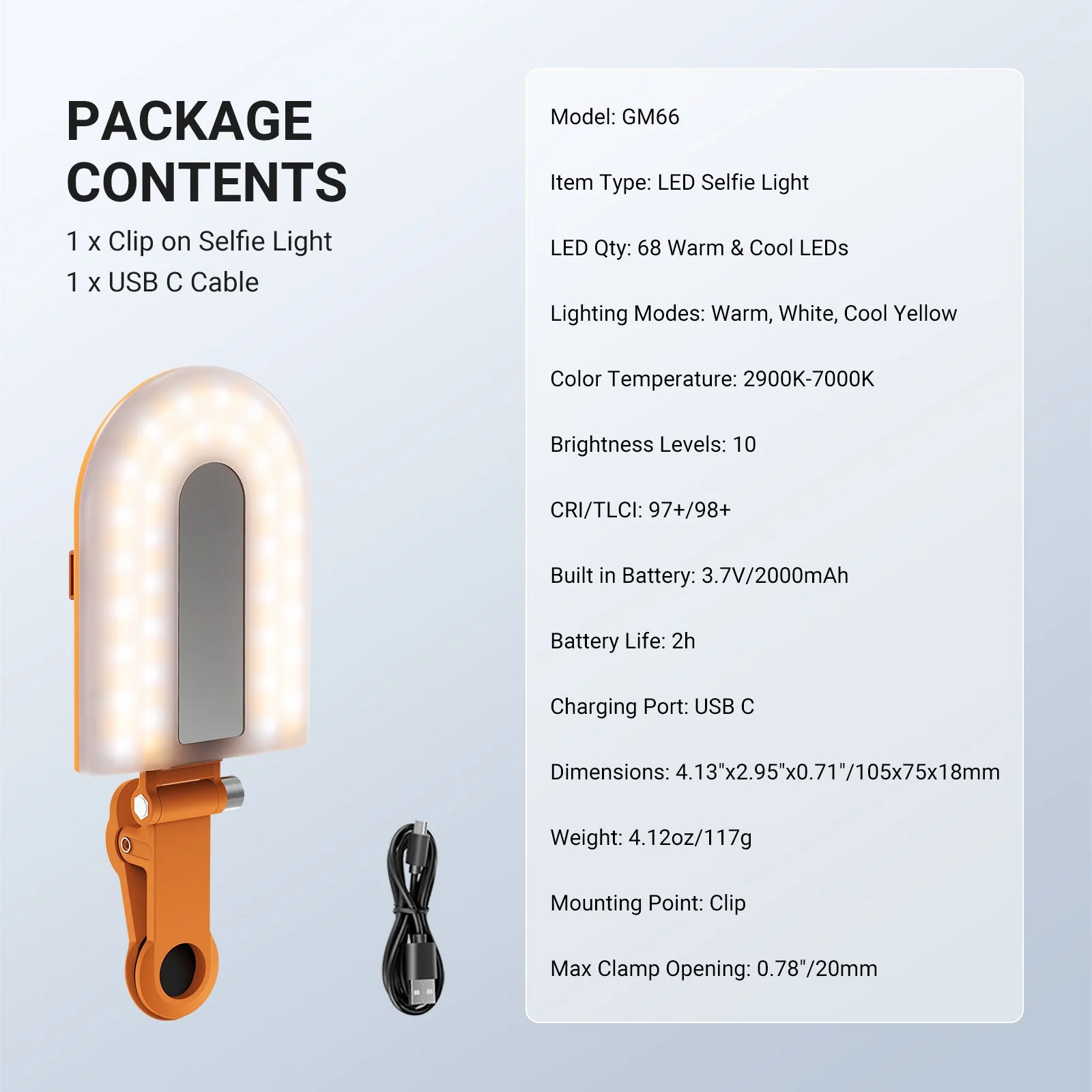 NEEWER GM66 Clip on Selfie Light - Image 8
