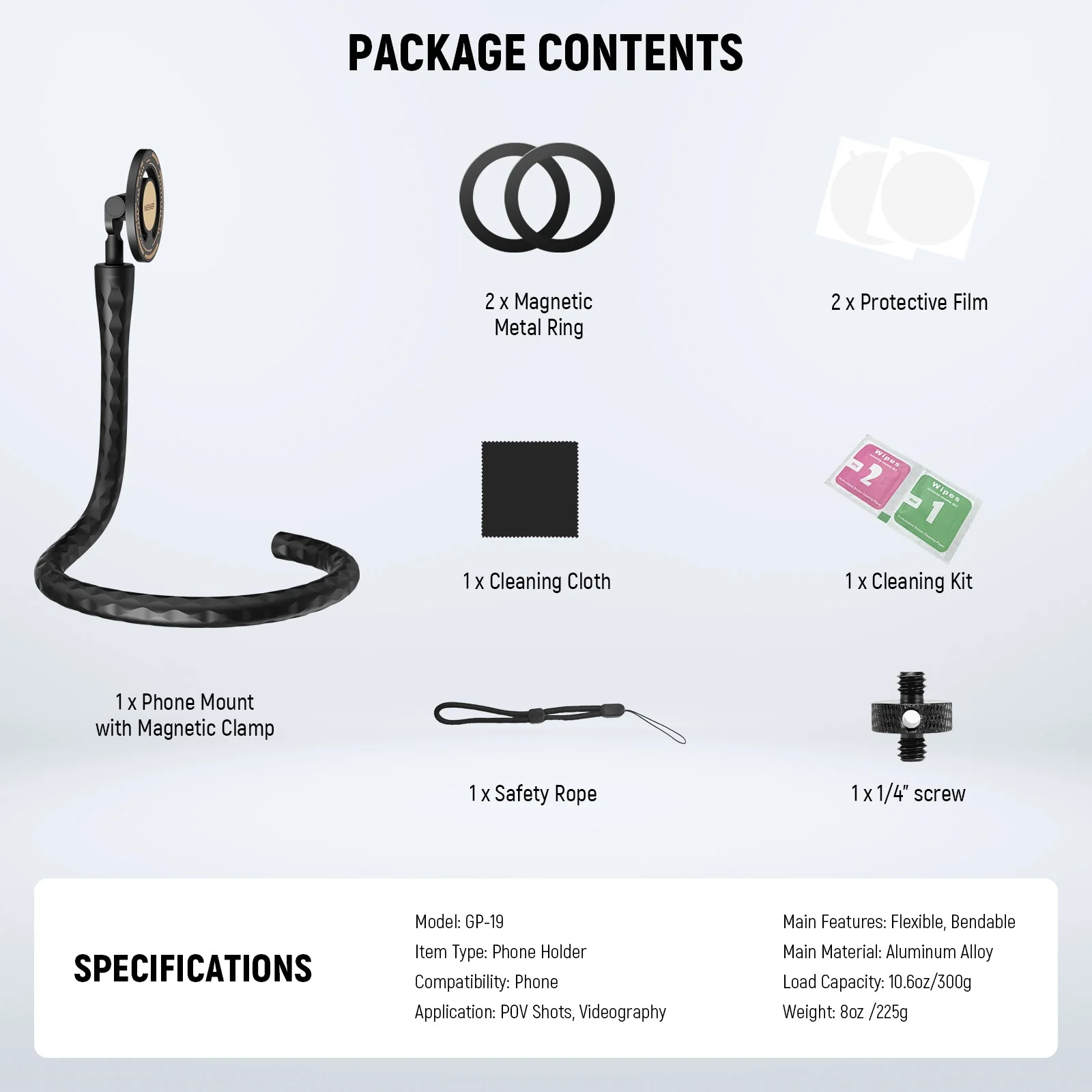 NEEWER GP-19 Flexible Magnetic Phone Holder - Image 8