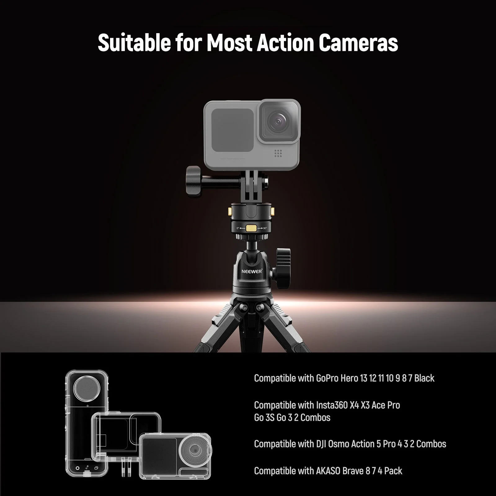 NEEWER GP-23 6 In 1 Metal Action Camera Mount Kit For GoPro DJI Insta360 - Image 4