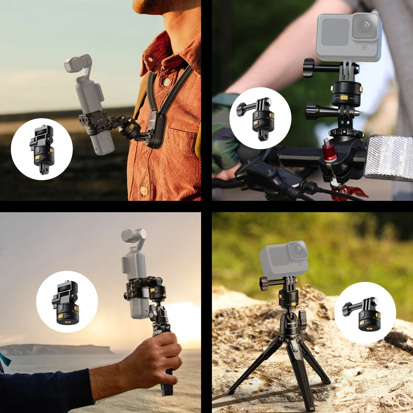 NEEWER GP-23 6 In 1 Metal Action Camera Mount Kit For GoPro DJI Insta360 - Image 7
