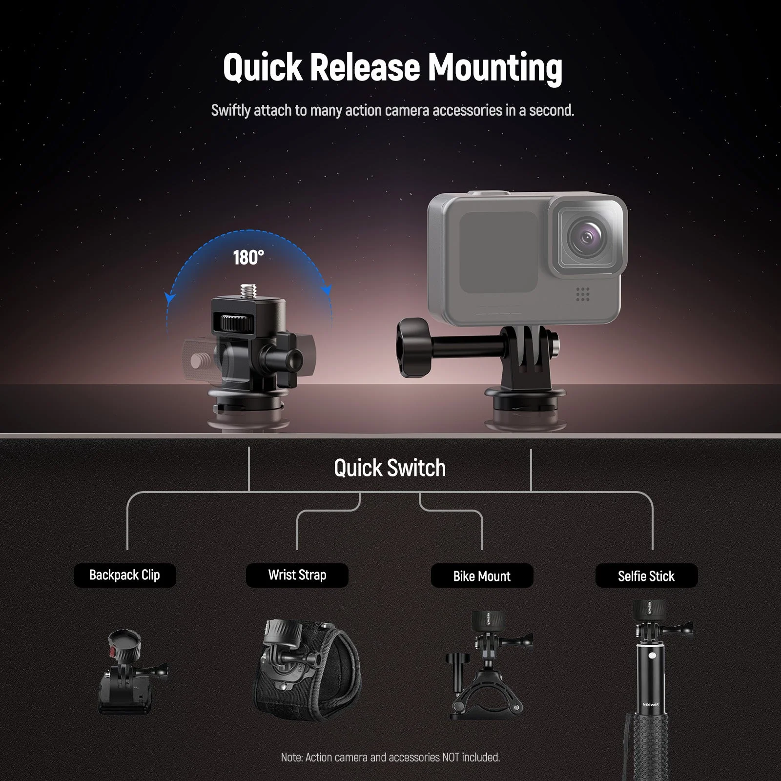 NEEWER GP-24 6 In 1 Action Camera Mount Kit For GoPro DJI Insta360 - Image 5