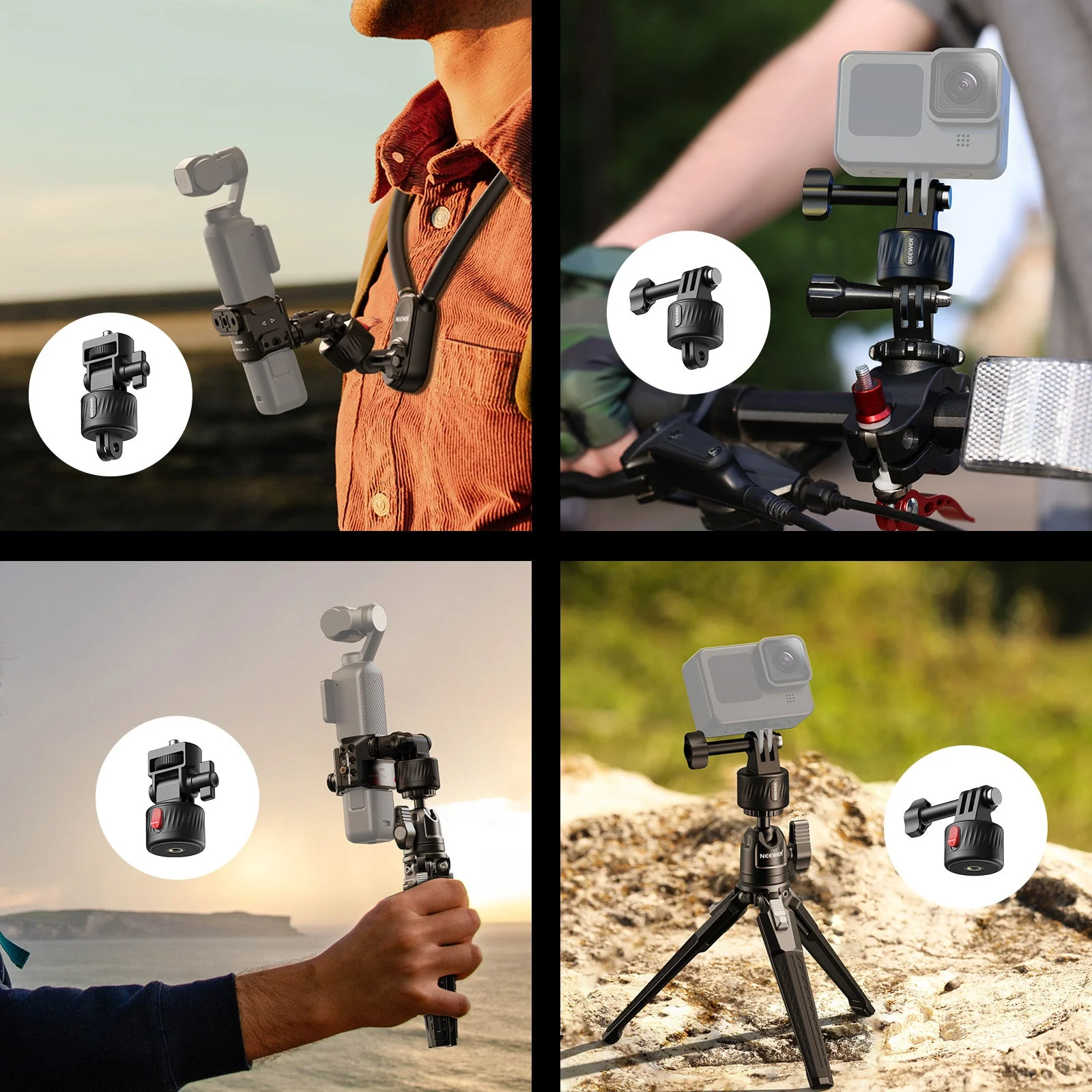 NEEWER GP-24 6 In 1 Action Camera Mount Kit For GoPro DJI Insta360 - Image 7