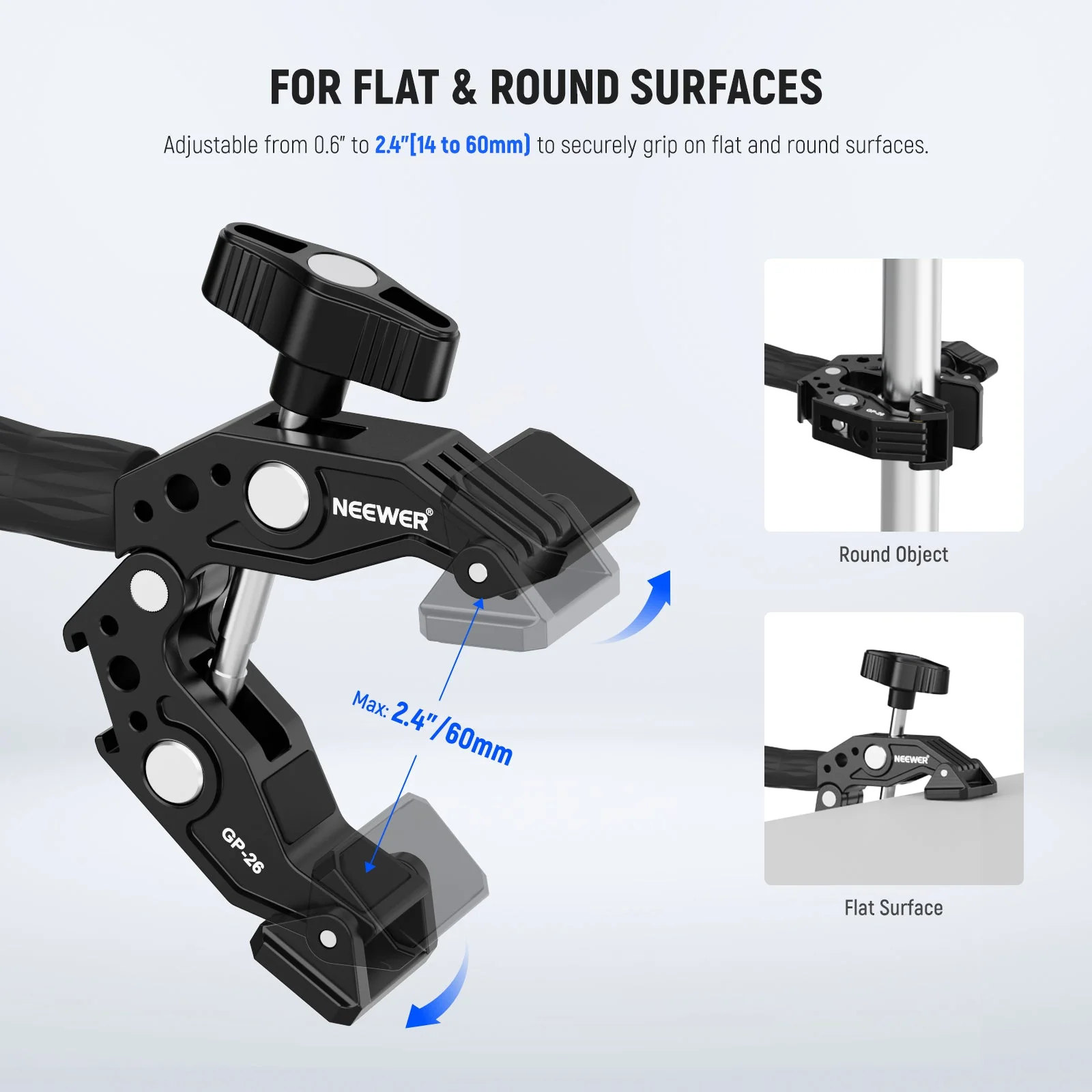 NEEWER GP-26 Action Camera Mount Kit with Super Clamp - Image 5