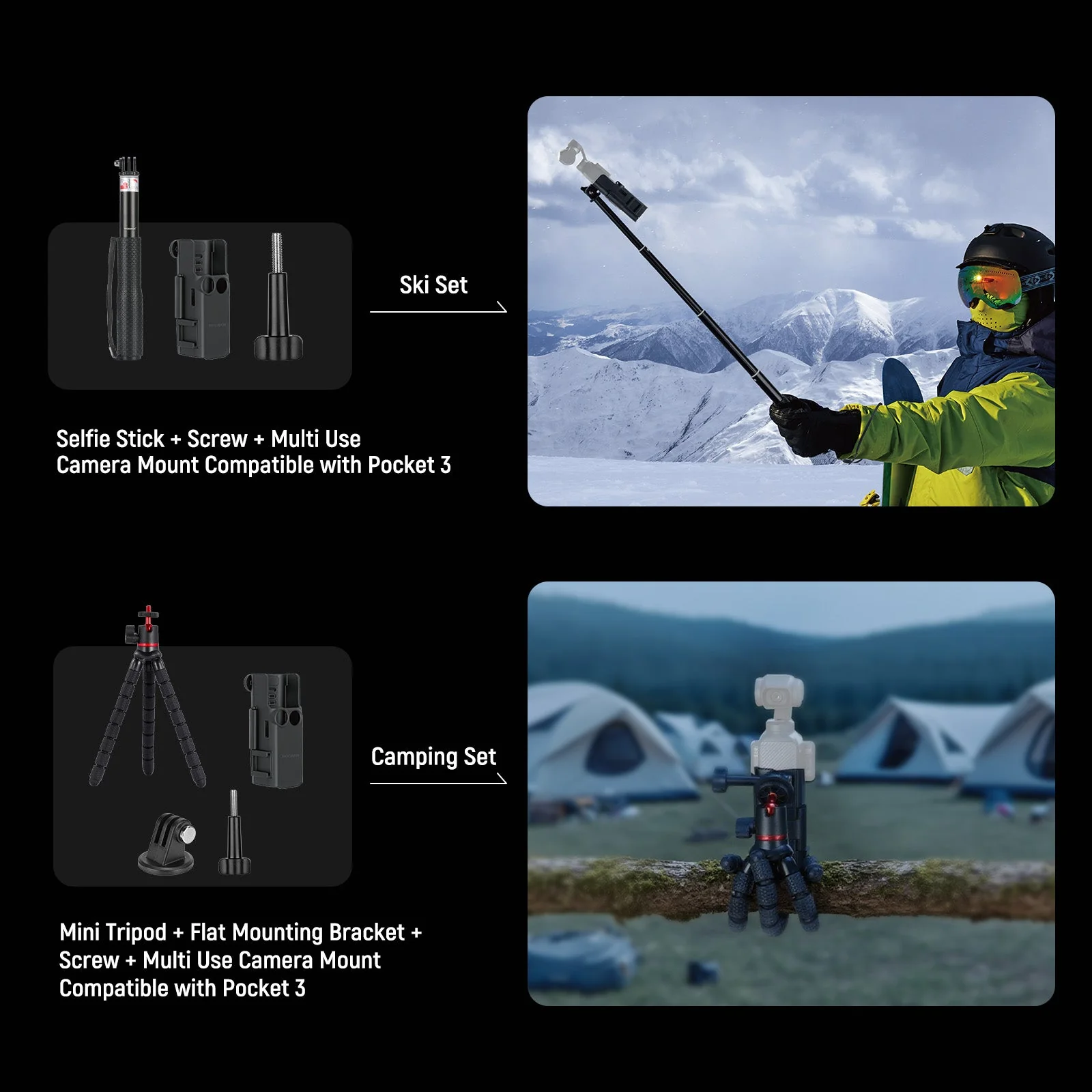 NEEWER BASICS GP-52 16-In-1 Adapter Mount Accessory Kit for DJI Osmo Pocket 3 - Image 3