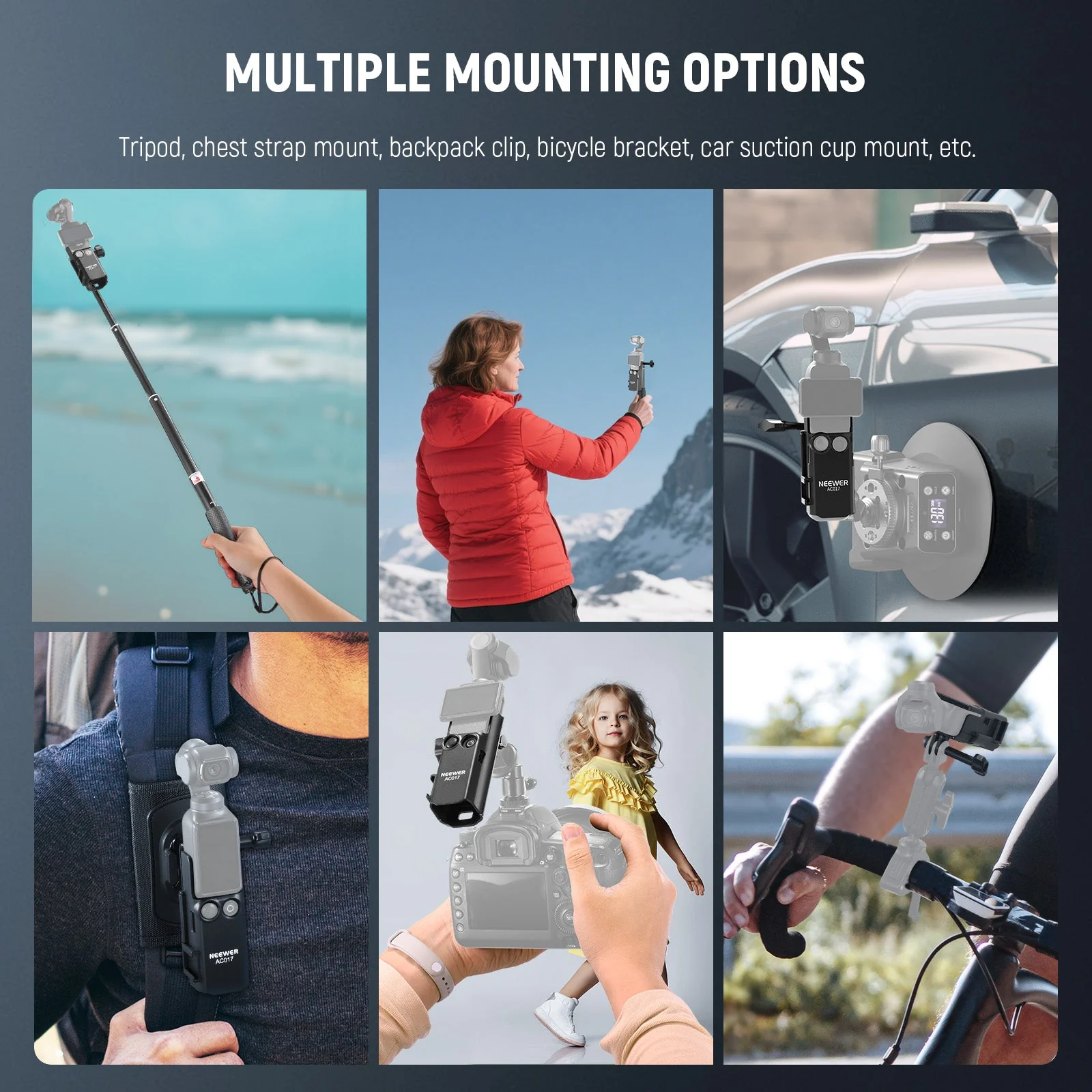 NEEWER BASICS GP-59 Selfie Stick Extension Adapter Mount Kit for DJI Osmo Pocket 3 - Image 4