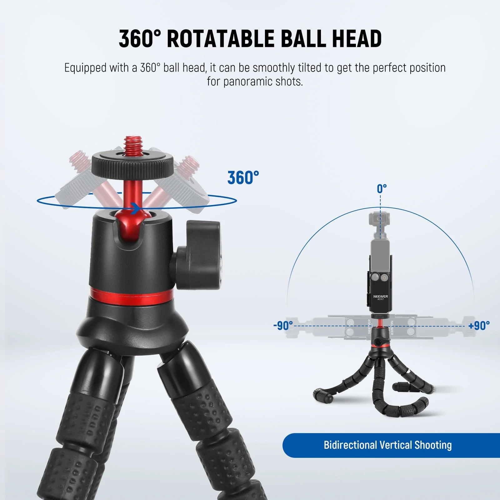 NEEWER GP-66 4 in 1 Tripod & Extension Adapter For DJI Osmo Pocket 3 - Image 4