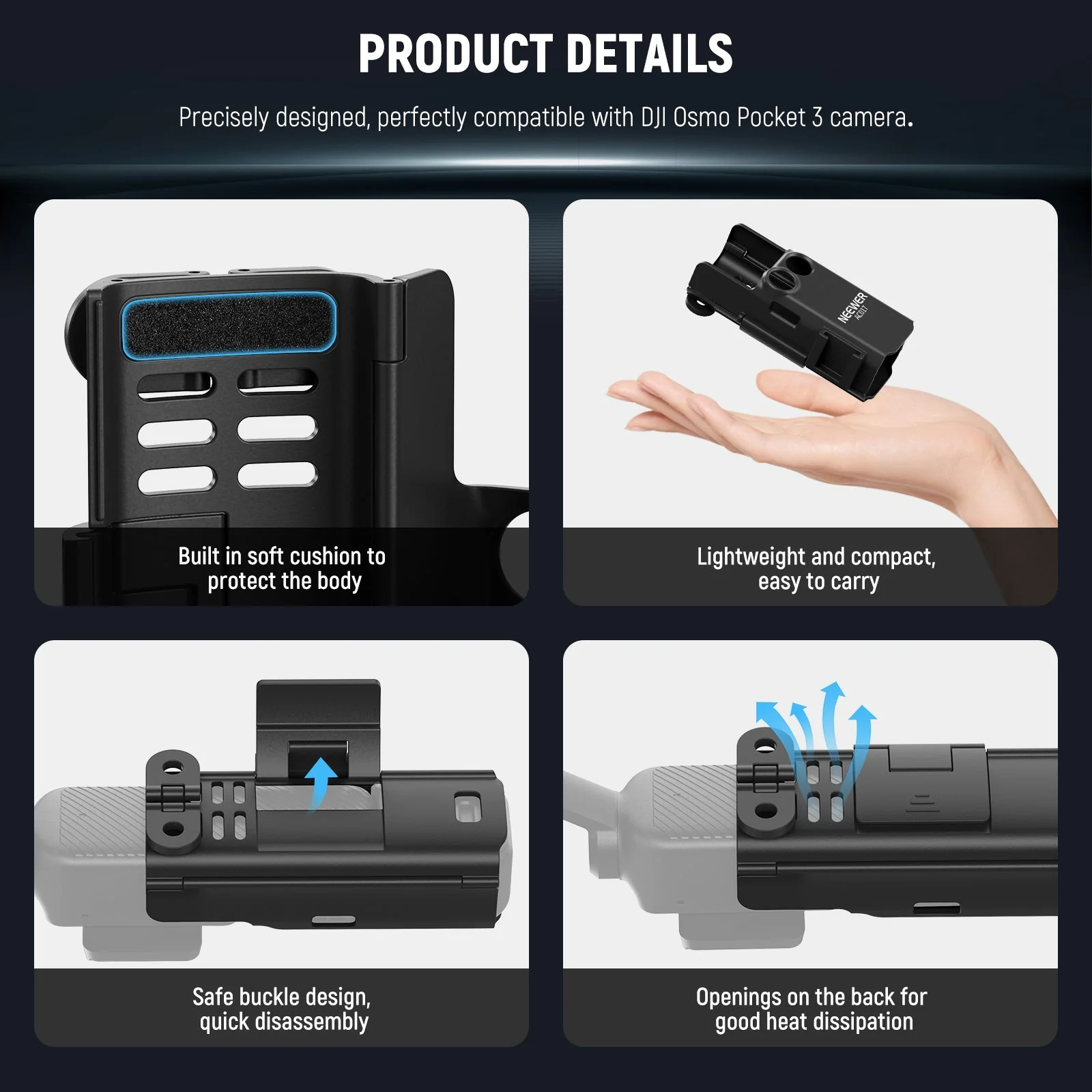 NEEWER GP-66 4 in 1 Tripod & Extension Adapter For DJI Osmo Pocket 3 - Image 7