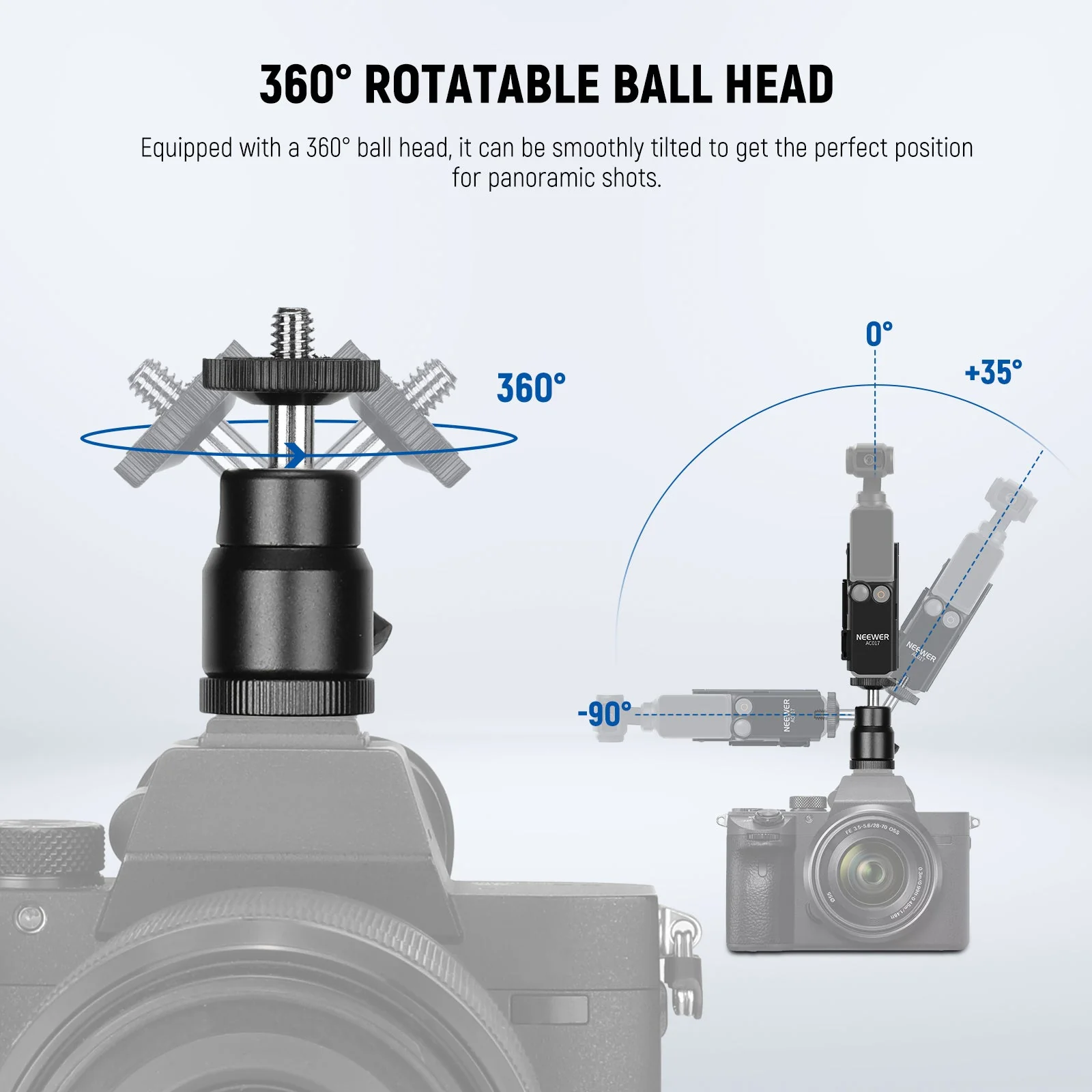 NEEWER GP-68 Extension Adapter Mount Kit For DJI Osmo Pocket 3 - Image 4