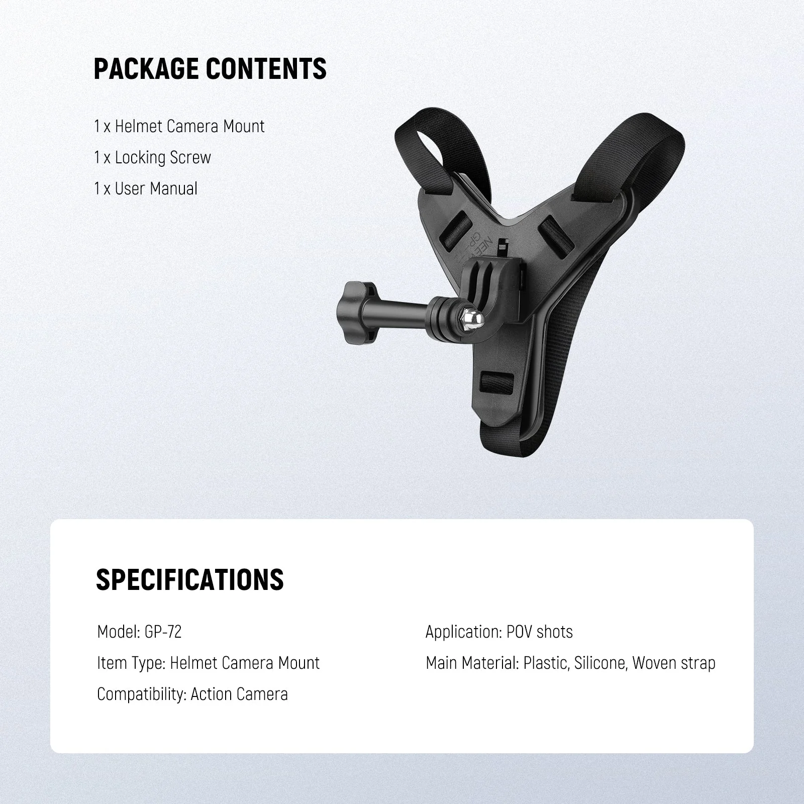 NEEWER GP-72 Helmet Chin Strap for Action Cameras - Image 7