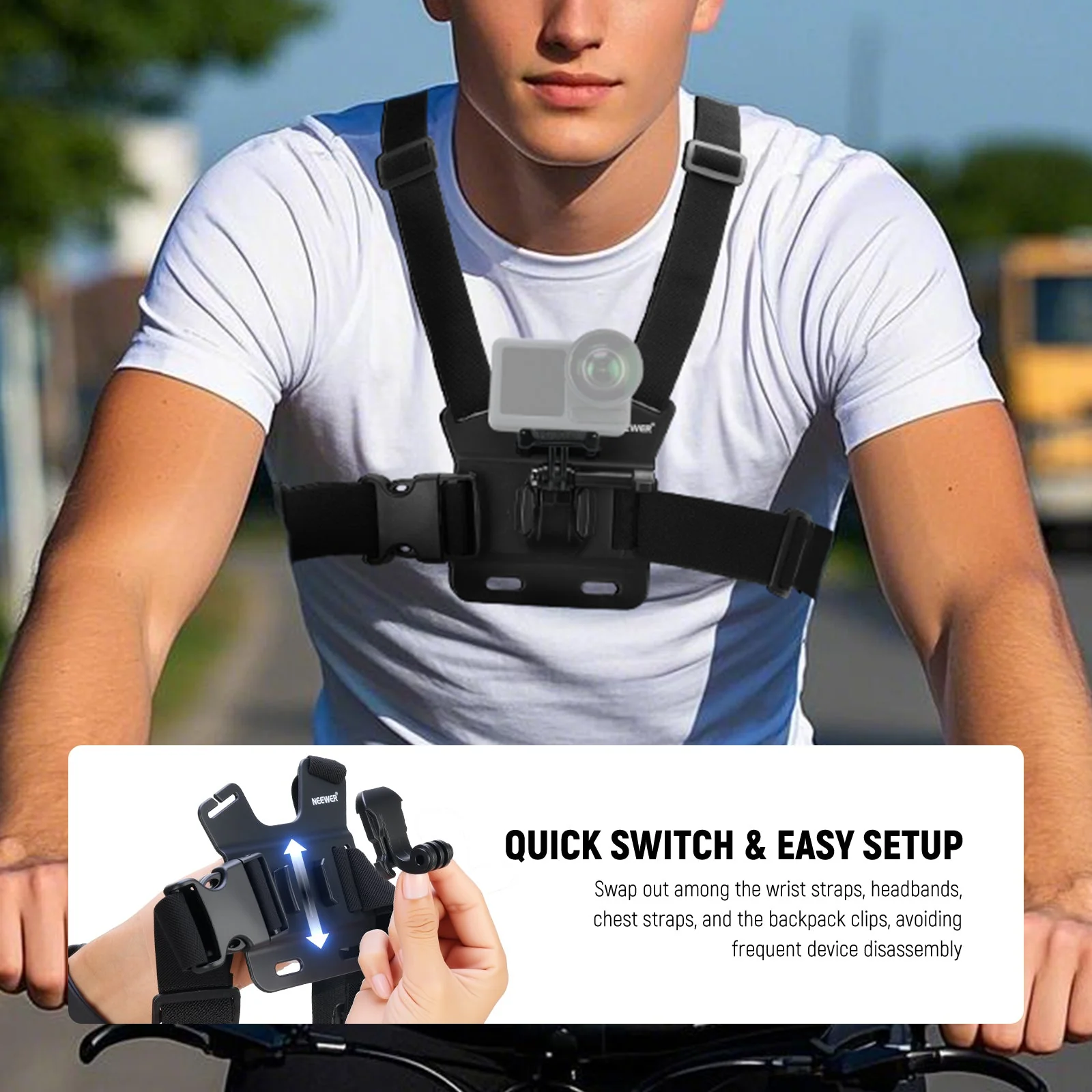 NEEWER GP-75 Strap Mount Accessories Kit For Action Cameras - Image 3