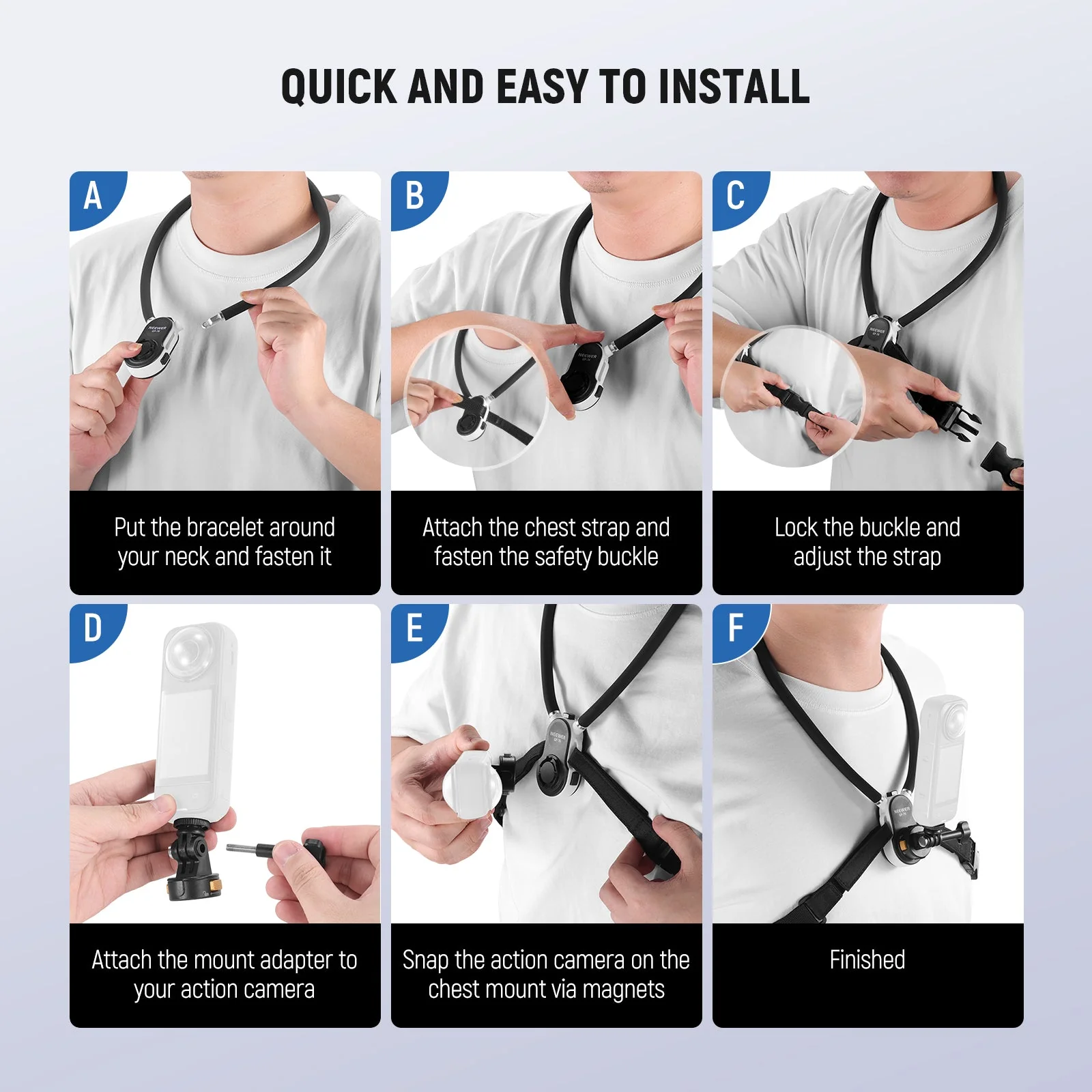 NEEWER GP-76 Magnetic Neck Mount For Action Cameras - Image 6