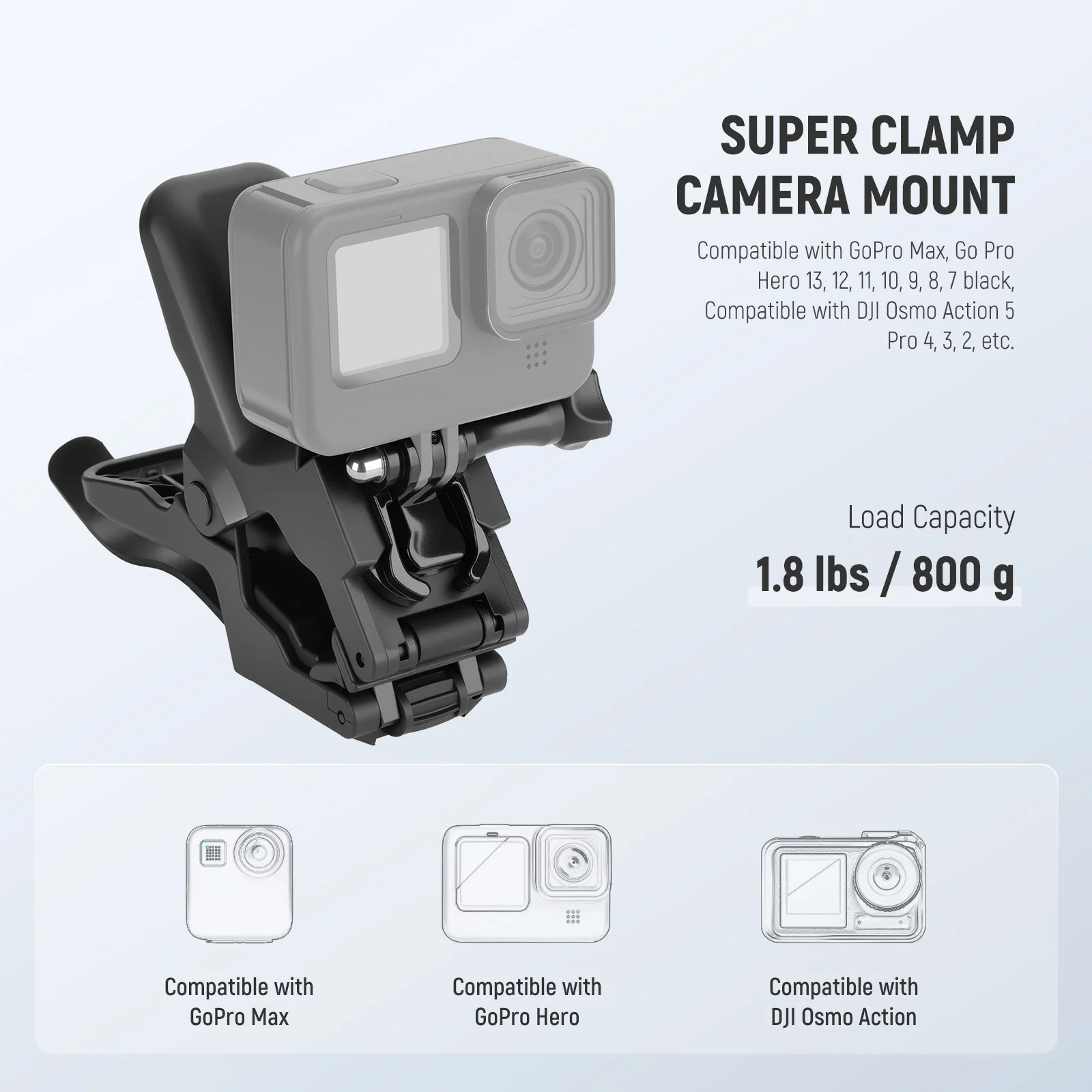 NEEWER GP-80 Flexible Clamp Mount For Action Cameras - Image 2