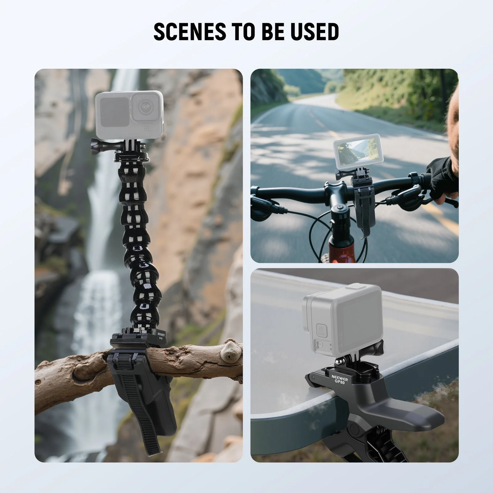 NEEWER GP-80 Flexible Clamp Mount For Action Cameras - Image 7