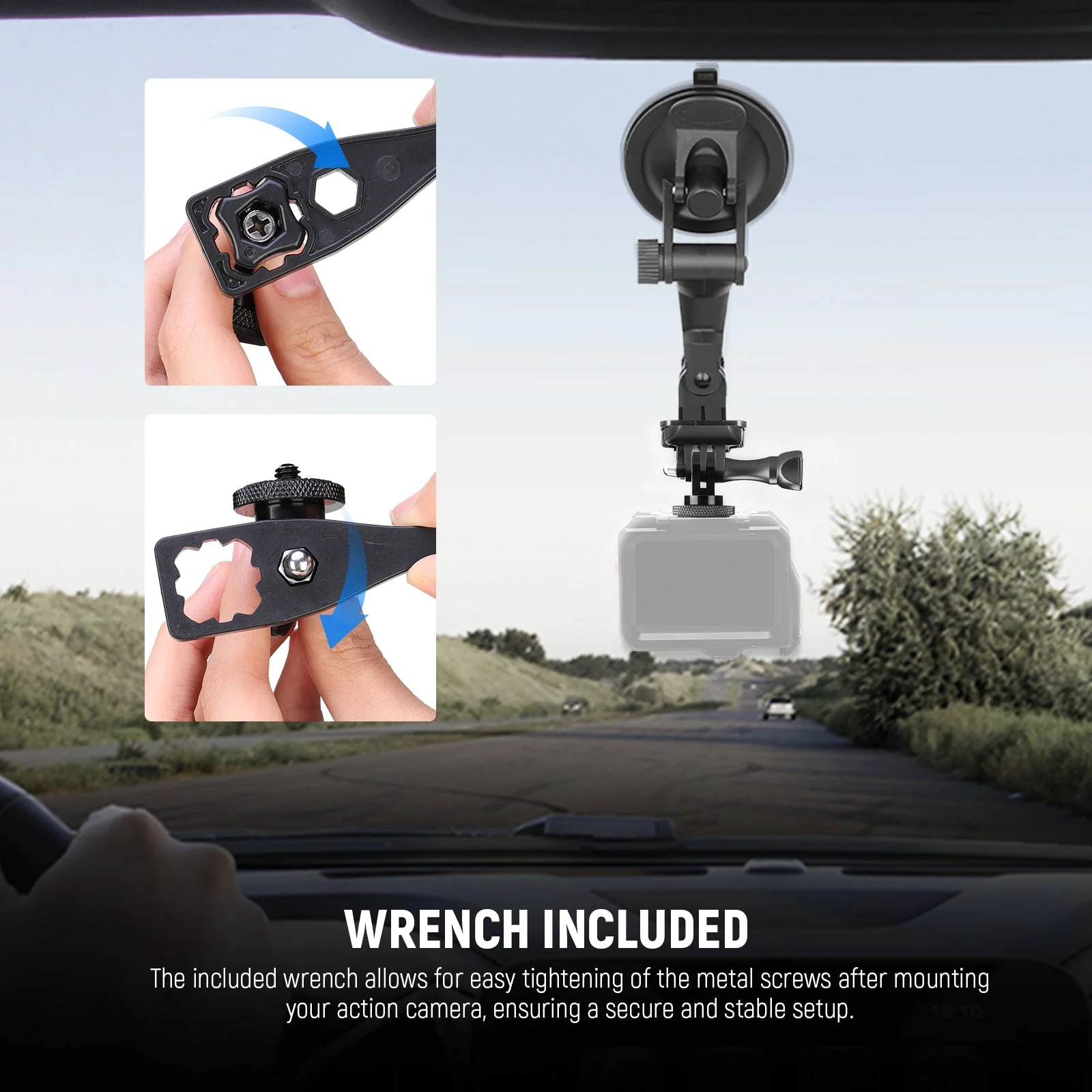 NEEWER GP-81 Action Camera Tripod Mount Adapter with 1/4" Screw Aluminum Alloy - Image 4