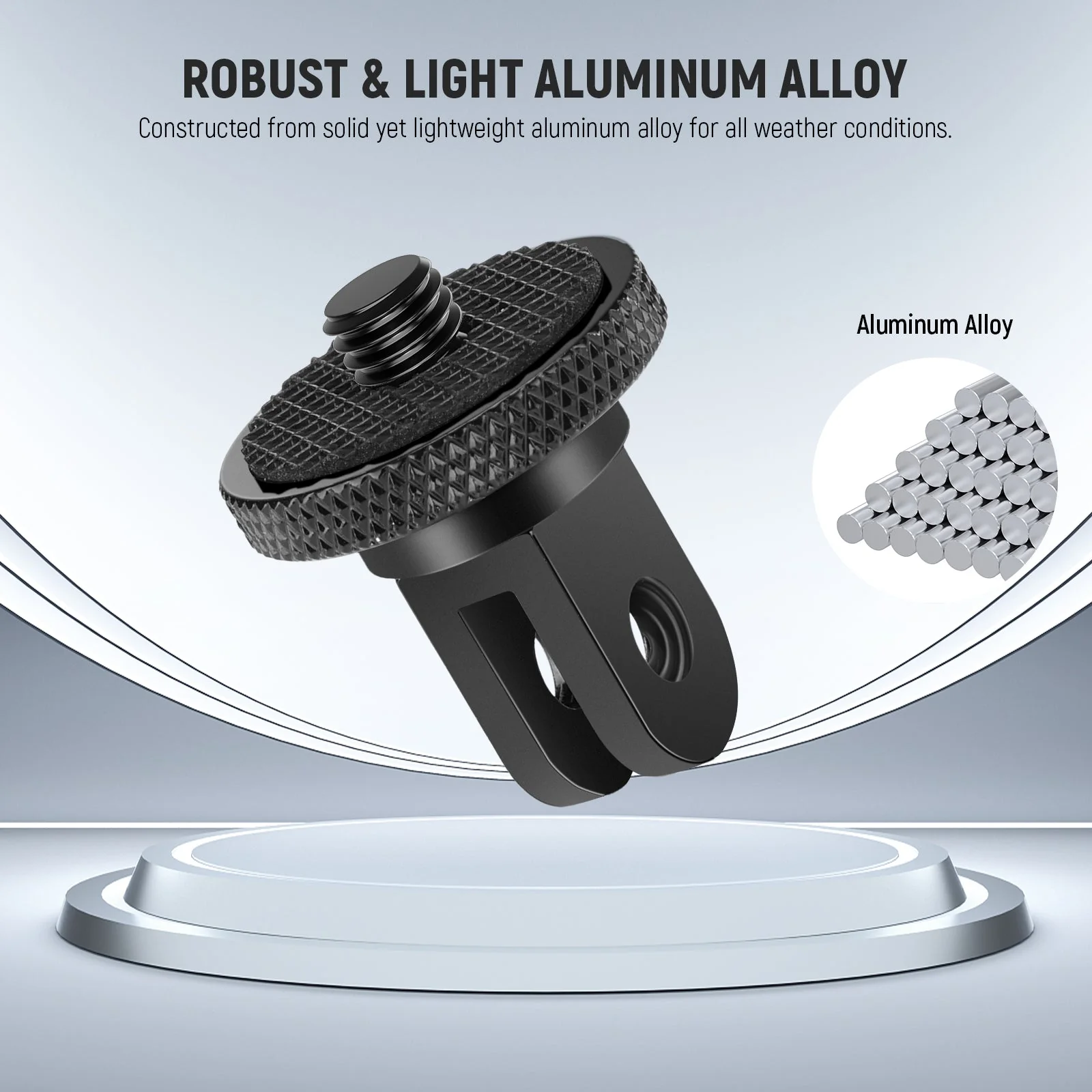 NEEWER GP-81 Action Camera Tripod Mount Adapter with 1/4" Screw Aluminum Alloy - Image 5