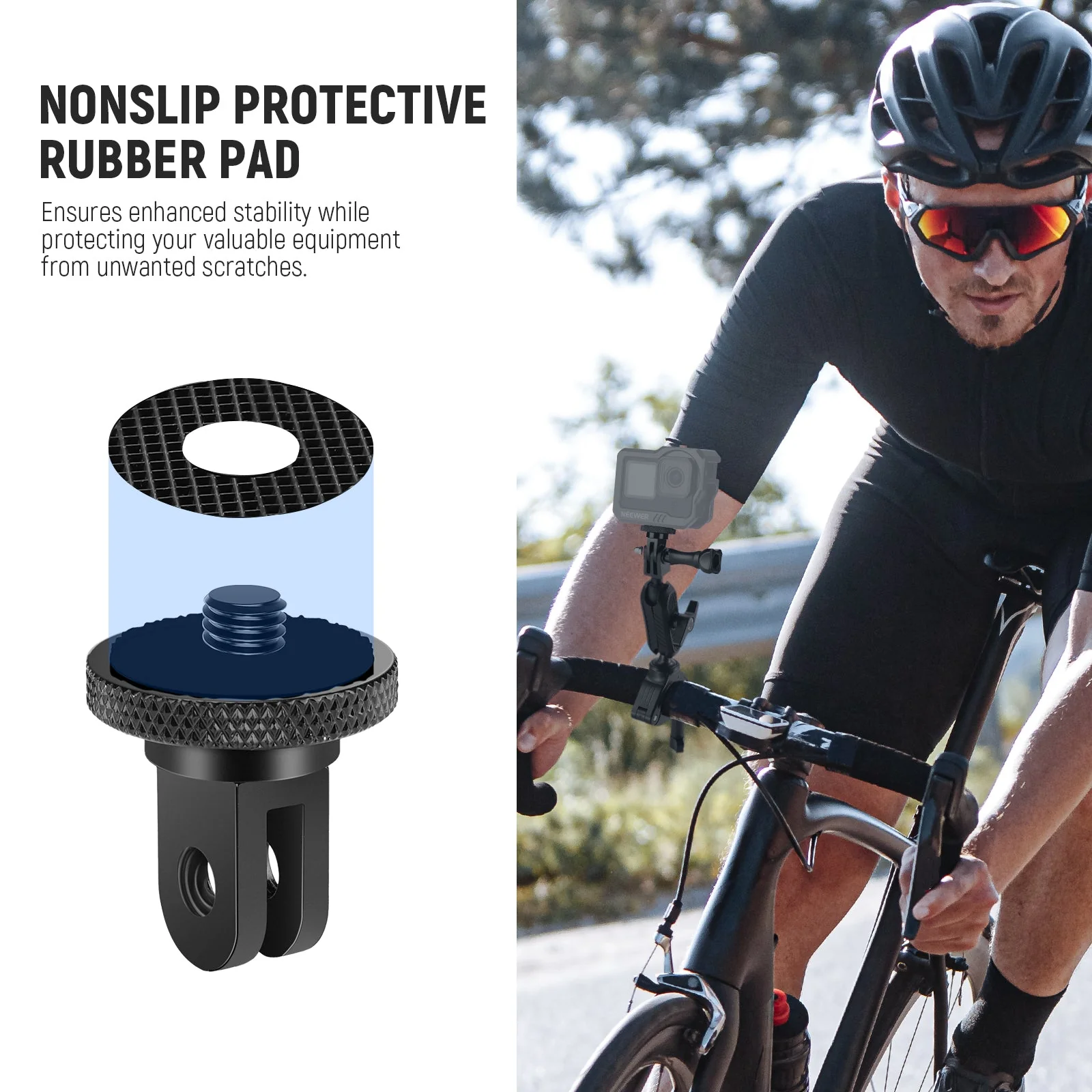 NEEWER GP-81 Action Camera Tripod Mount Adapter with 1/4" Screw Aluminum Alloy - Image 7