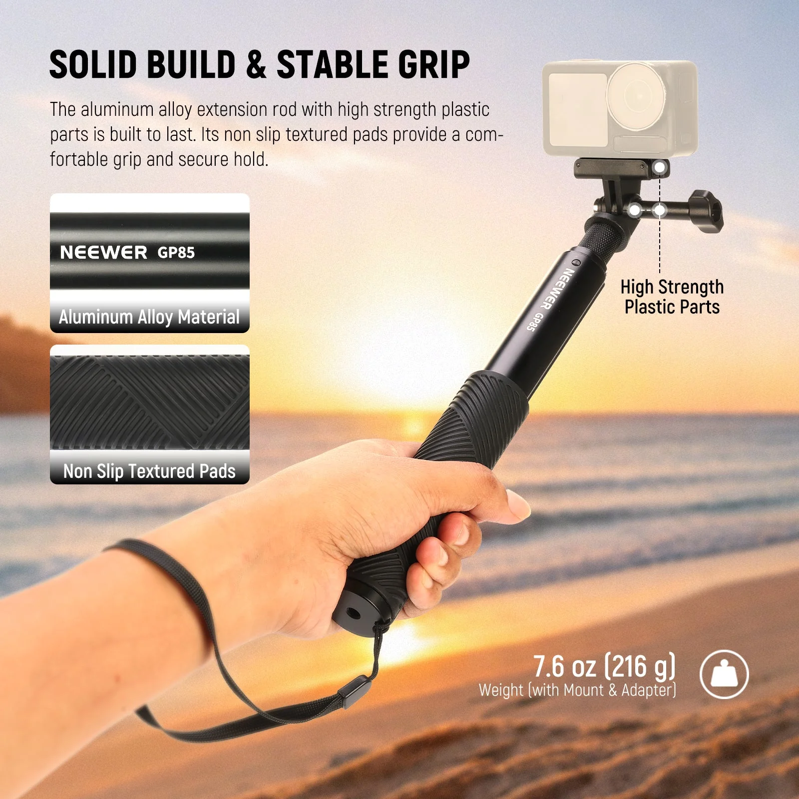 NEEWER GP-84/GP-85/GP-86 Extension Rod Kit for Action Camera - Image 14