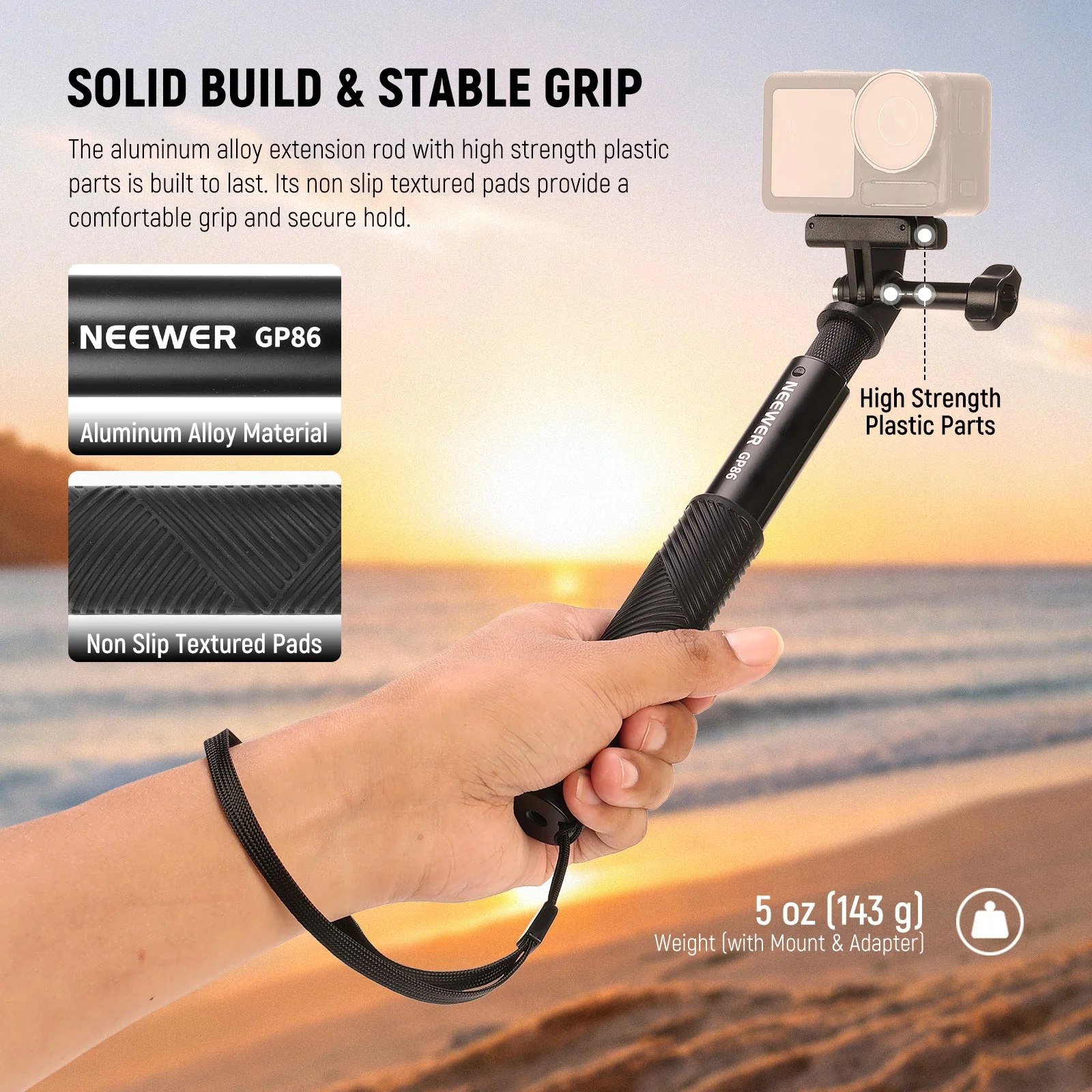 NEEWER GP-84/GP-85/GP-86 Extension Rod Kit for Action Camera - Image 21