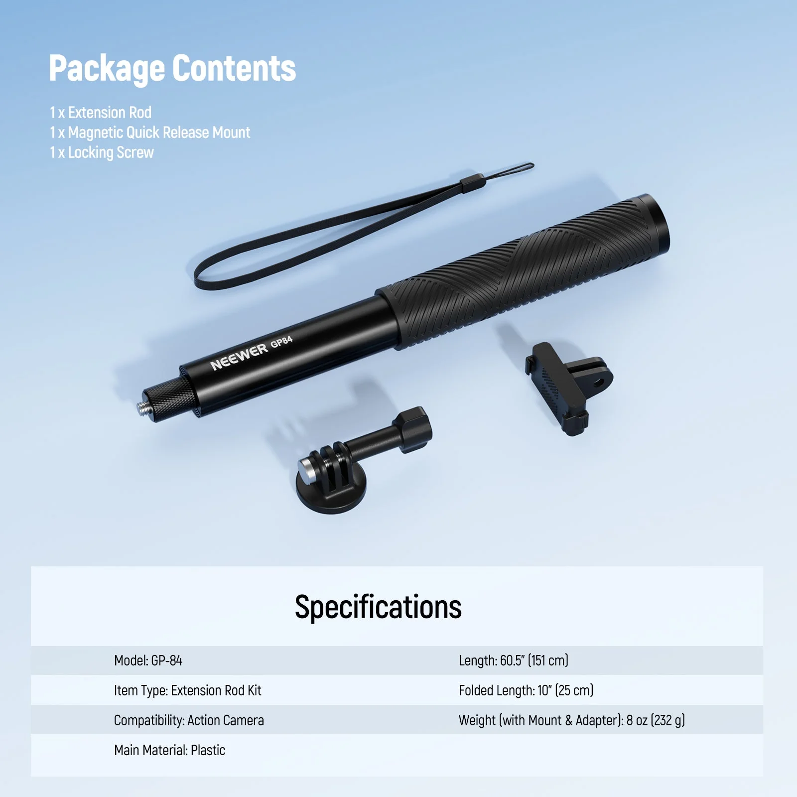 NEEWER GP-84/GP-85/GP-86 Extension Rod Kit for Action Camera - Image 8