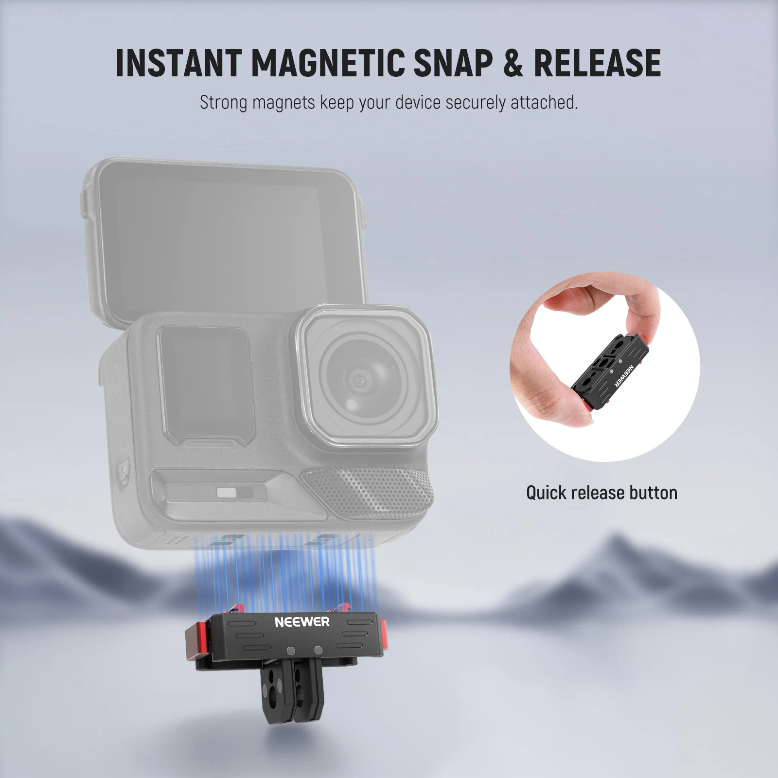 NEEWER GP-88/GP-87 Magnetic Quick Release Mount For Insta360 - Image 10