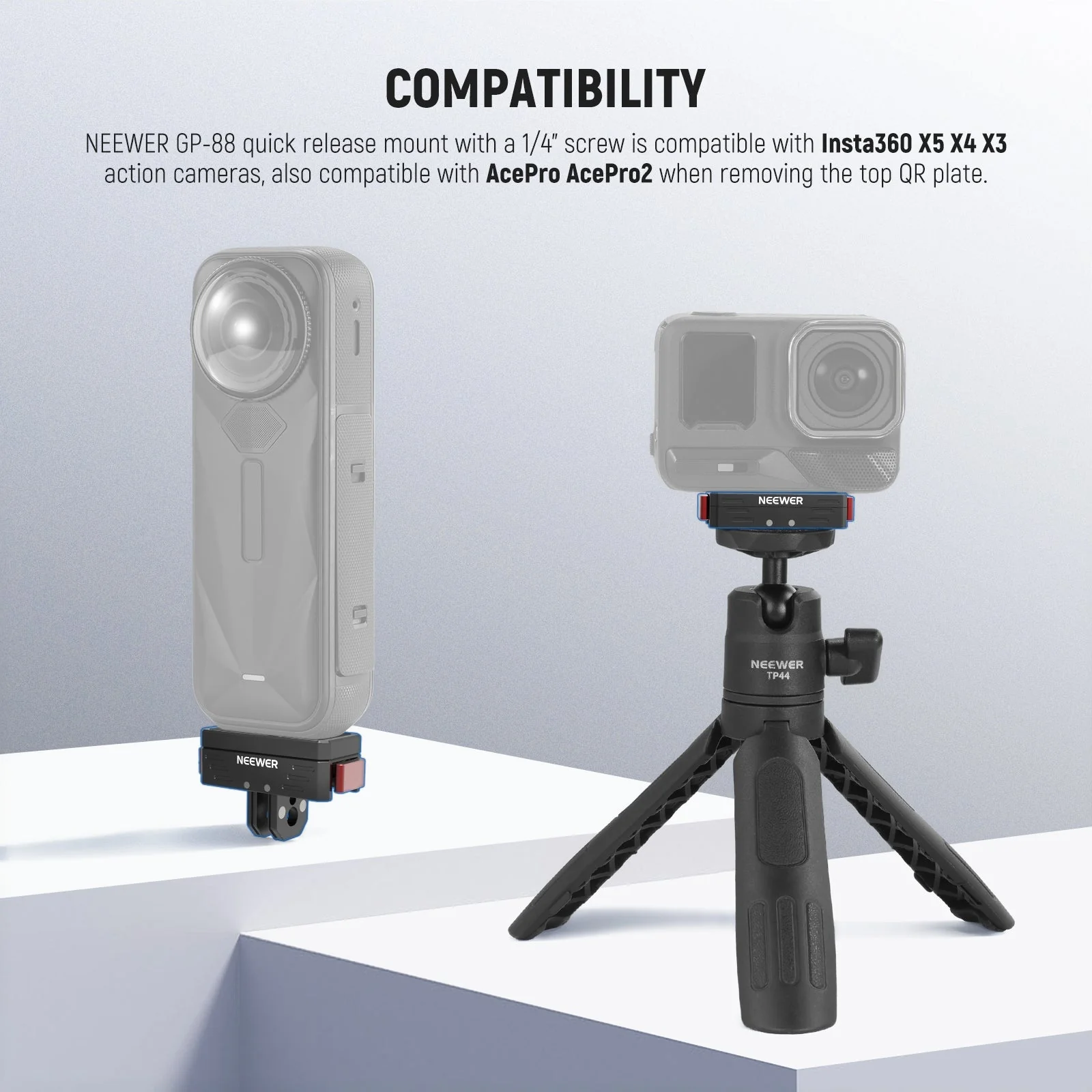 NEEWER GP-88/GP-87 Magnetic Quick Release Mount For Insta360 - Image 2