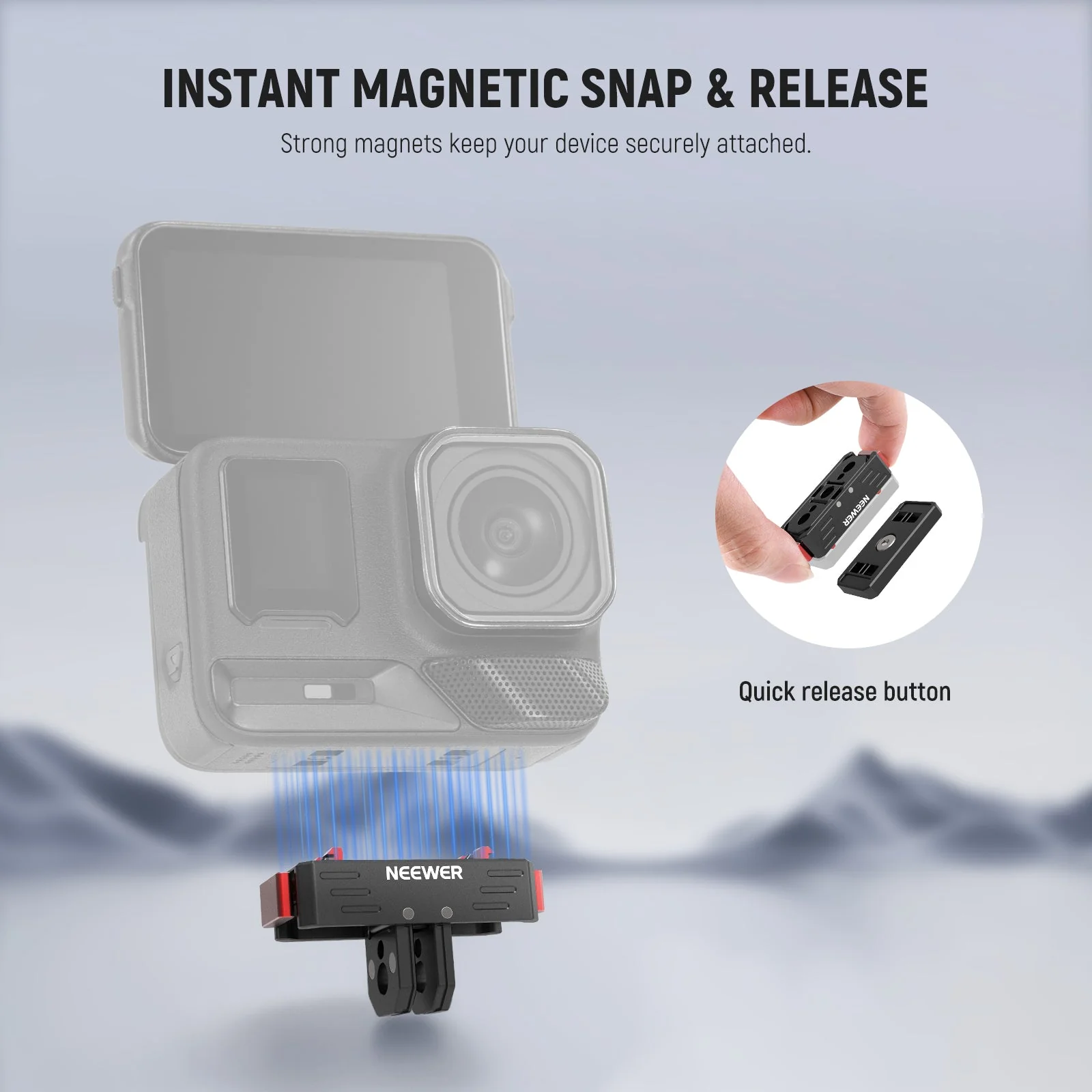 NEEWER GP-88/GP-87 Magnetic Quick Release Mount For Insta360 - Image 3