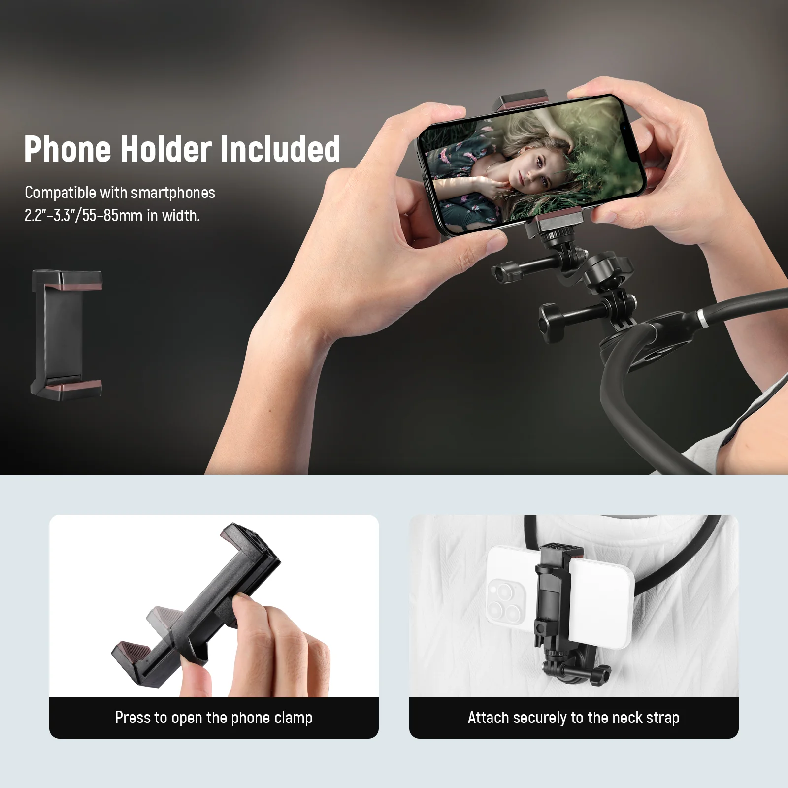 NEEWER GP15 Magnetic Quick Release Flexible Action Neck Mount for POV - Image 7