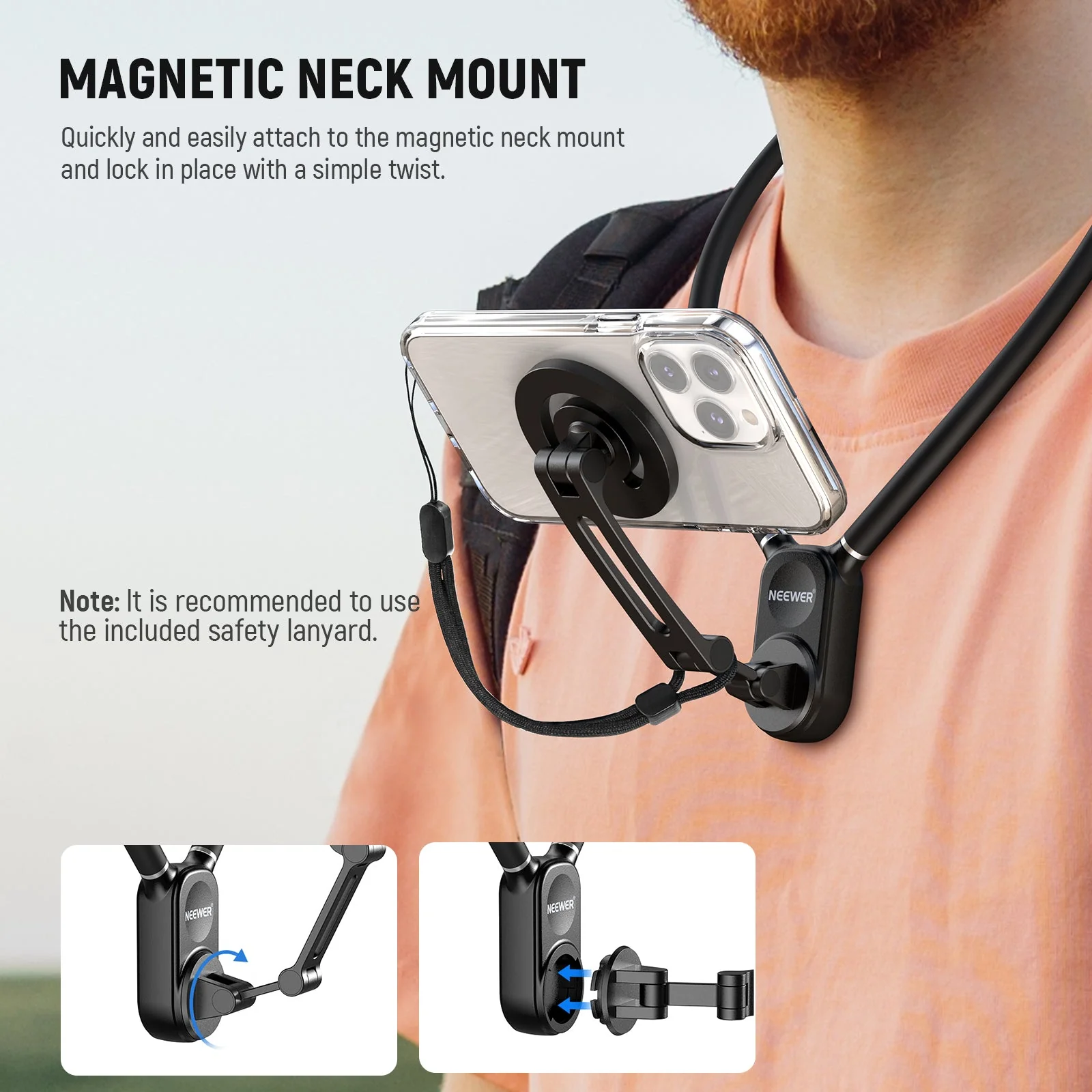 NEEWER GP-16 Magnetic Phone Neck Mount - Image 5