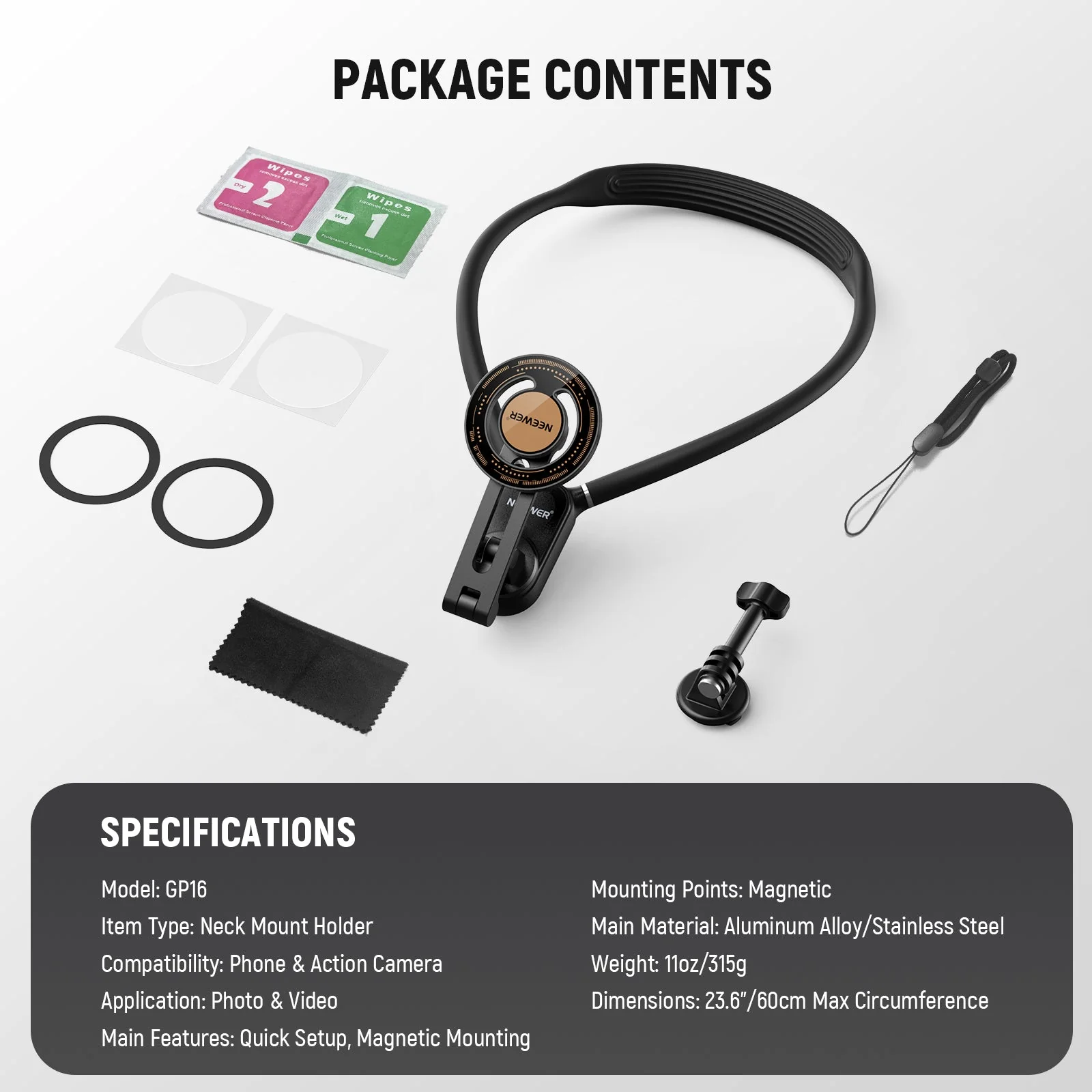 NEEWER GP-16 Magnetic Phone Neck Mount - Image 8