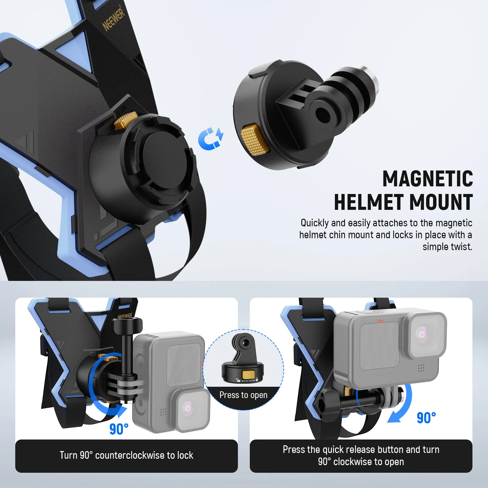 NEEWER GP19 Motorcycle Helmet Chin Strap Mount for Action Camera - Image 4