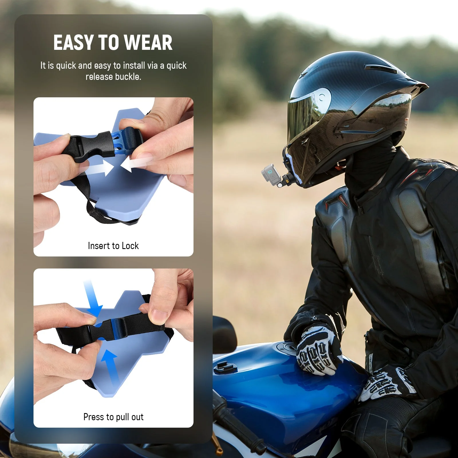 NEEWER GP19 Motorcycle Helmet Chin Strap Mount for Action Camera - Image 5