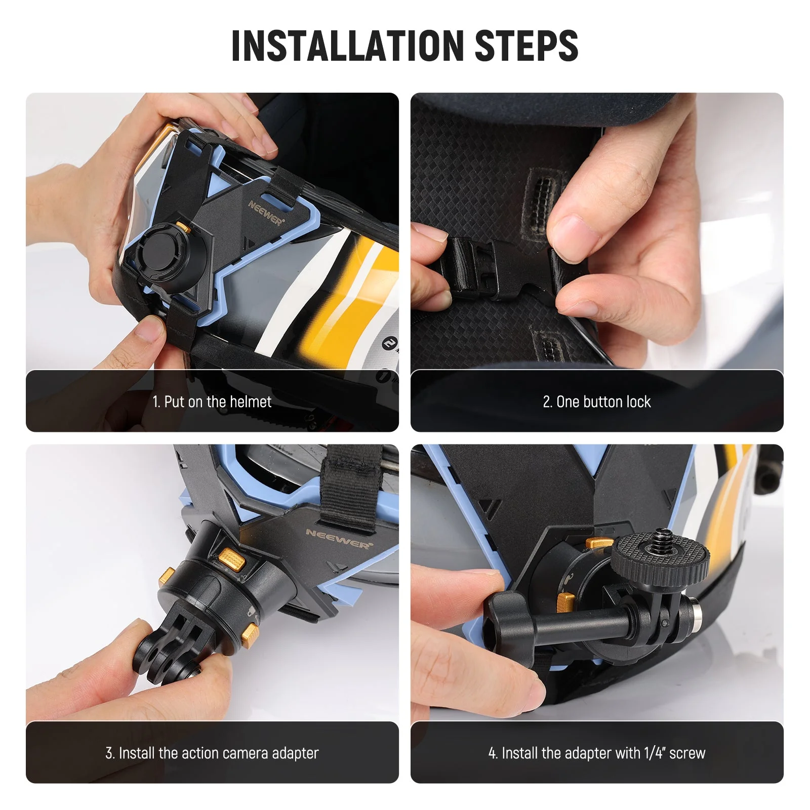 NEEWER GP19 Motorcycle Helmet Chin Strap Mount for Action Camera - Image 6