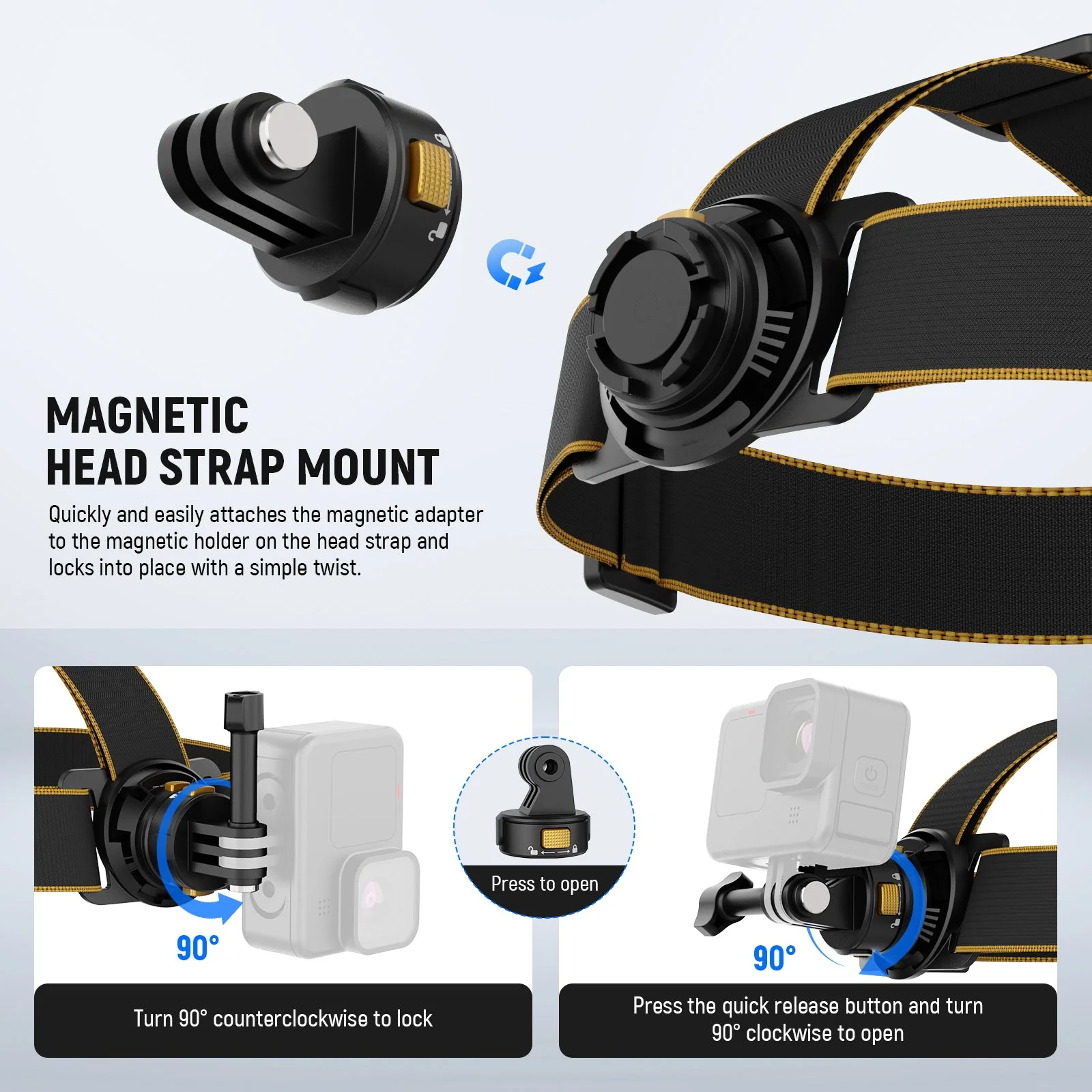 NEEWER GP20 Magnetic Quick Release Head Strap Mount for Action Camera - Image 3