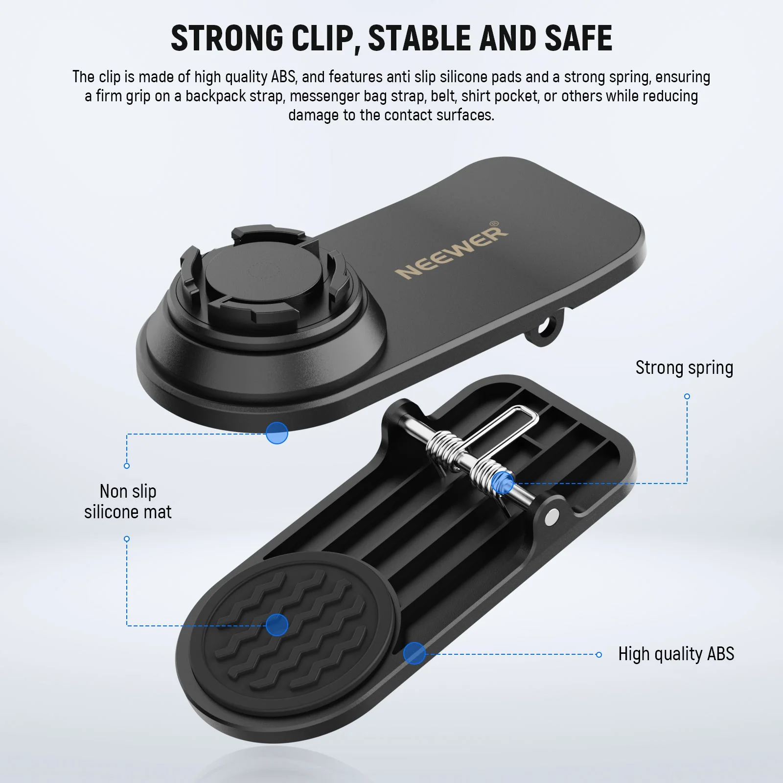 NEEWER GP22 Magnetic Backpack Strap Clip Mount for Action Camera - Image 4