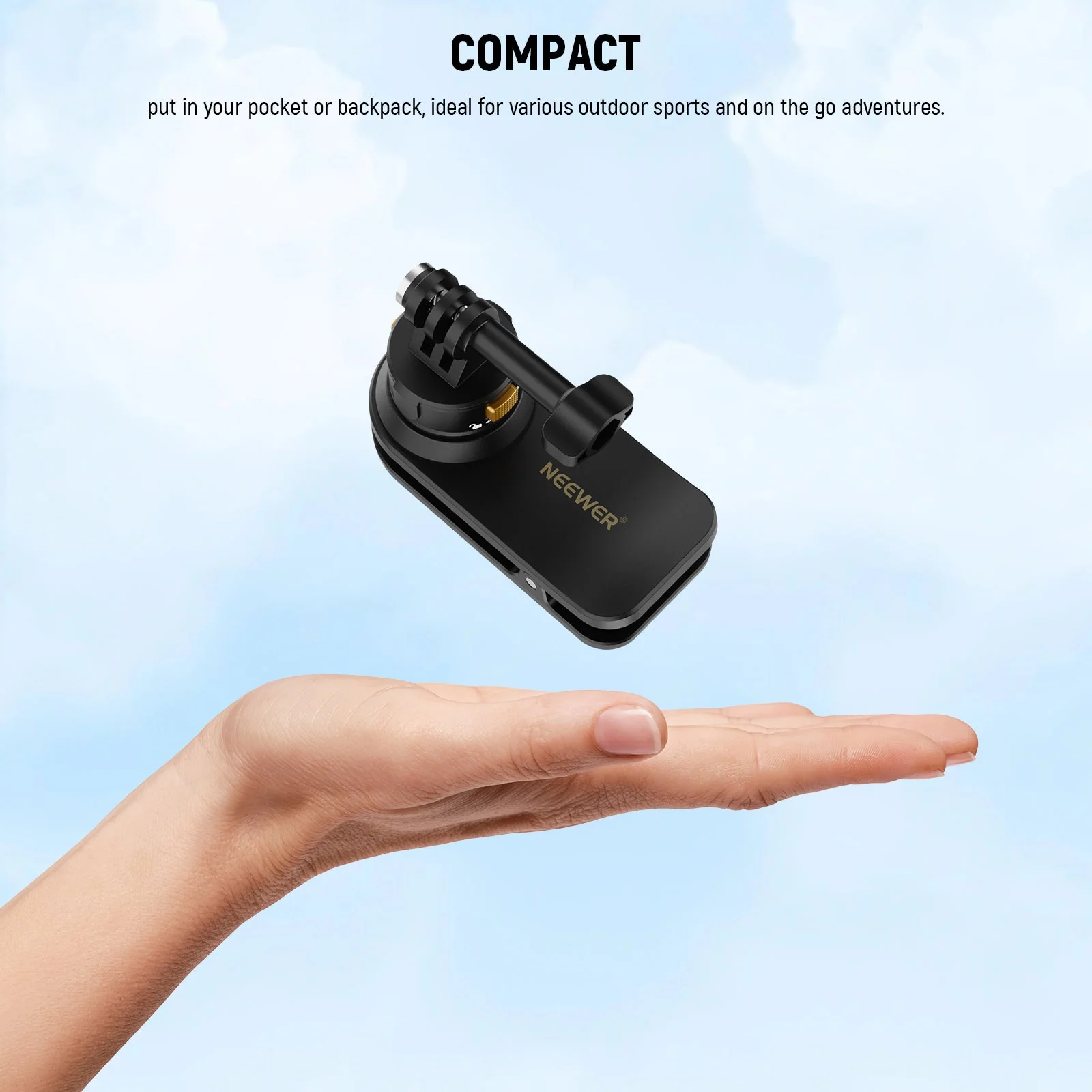 NEEWER GP22 Magnetic Backpack Strap Clip Mount for Action Camera - Image 5