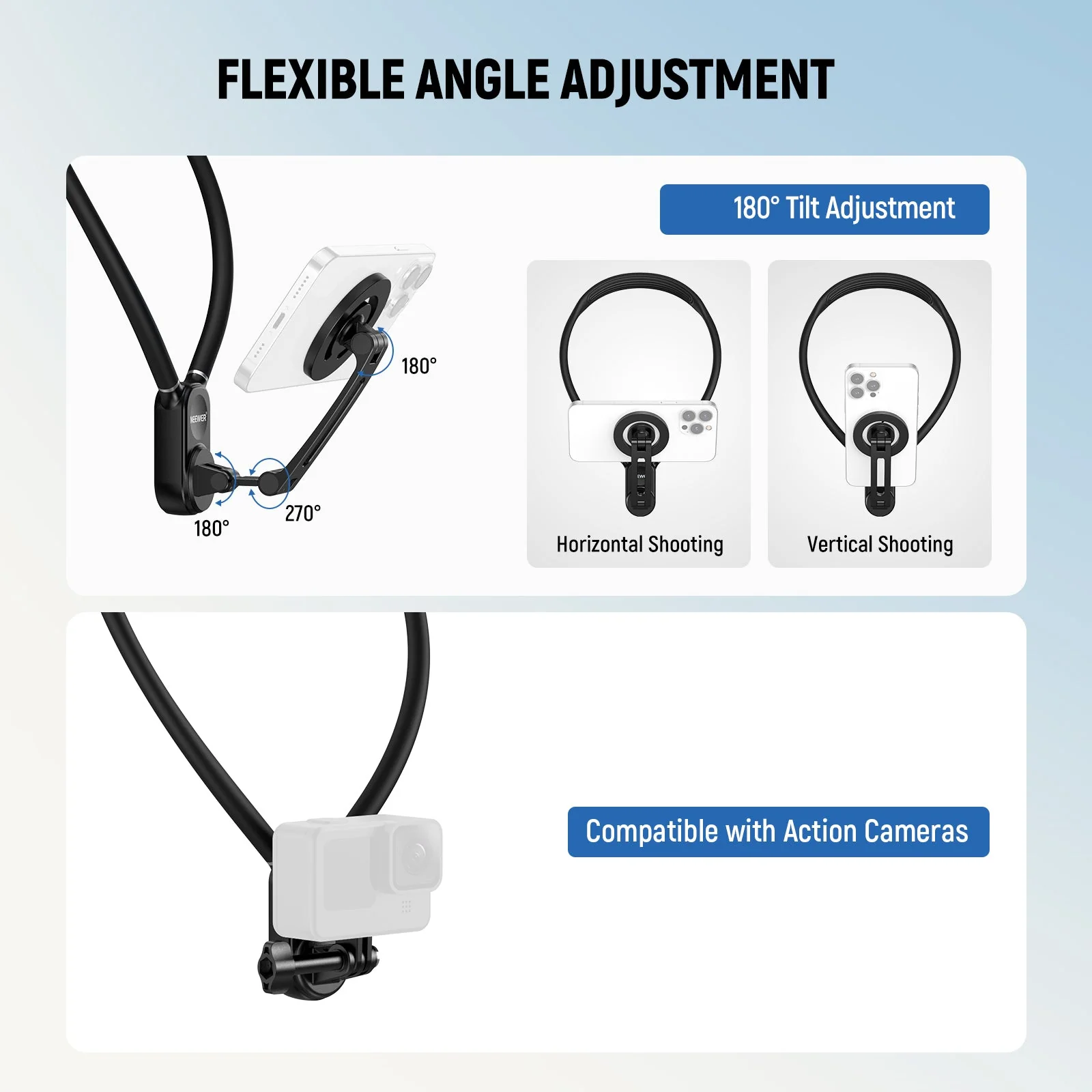 NEEWER GP26 Magnetic Neck Holder for Action Camera Phone - Image 6