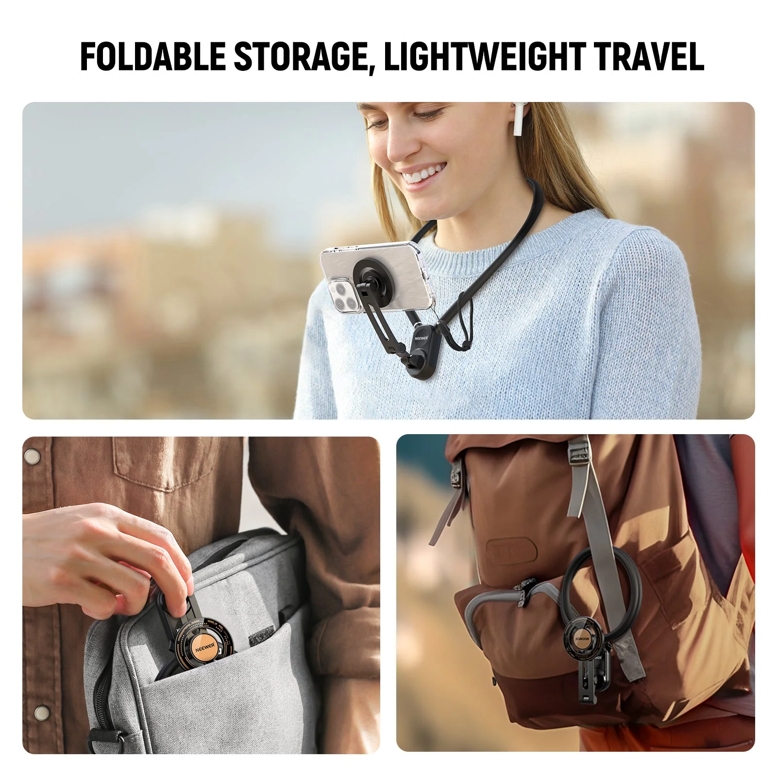 NEEWER GP26 Magnetic Neck Holder for Action Camera Phone - Image 8
