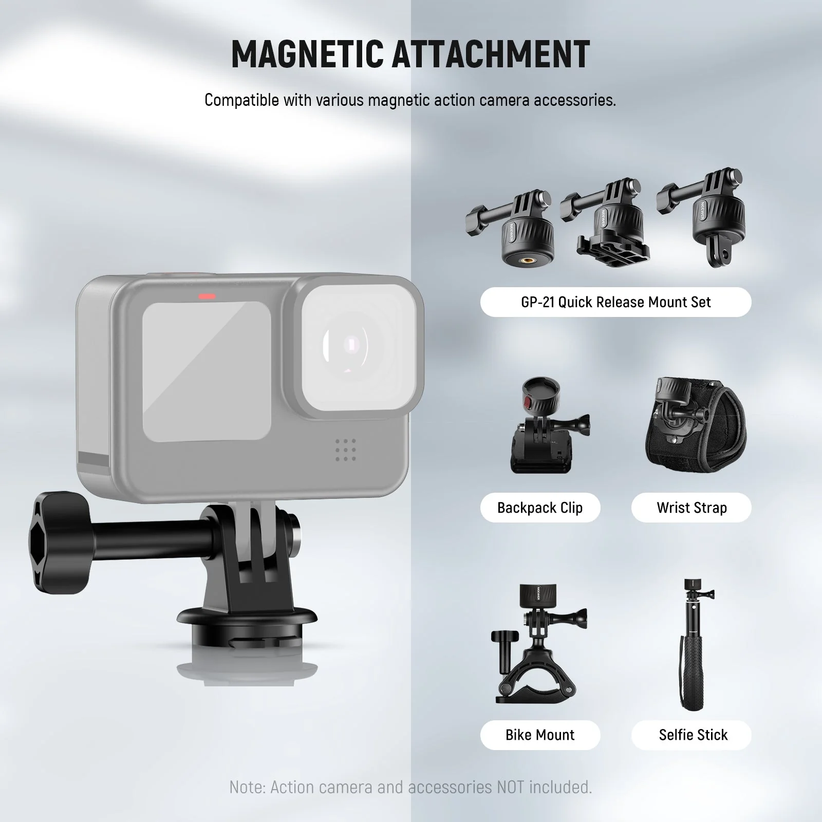 NEEWER GP39 Magnetic Action Camera Neck Mount with Pocket 3 Cage - Image 6