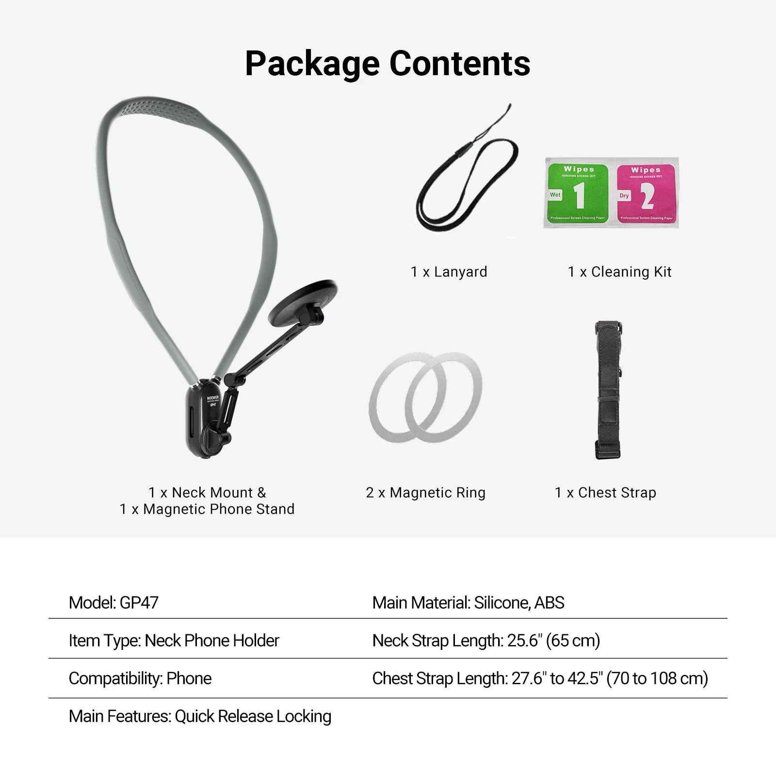NEEWER GP47 Magnetic Neck Phone Holder - Image 8