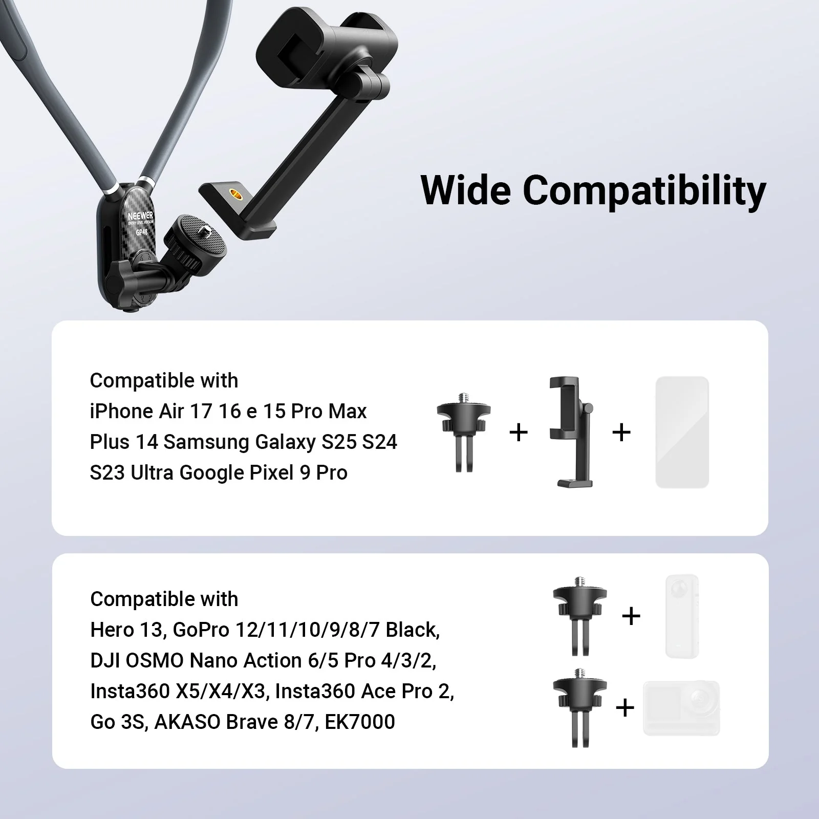NEEWER GP48 Neck Mount for Action Camera & Phone - Image 5