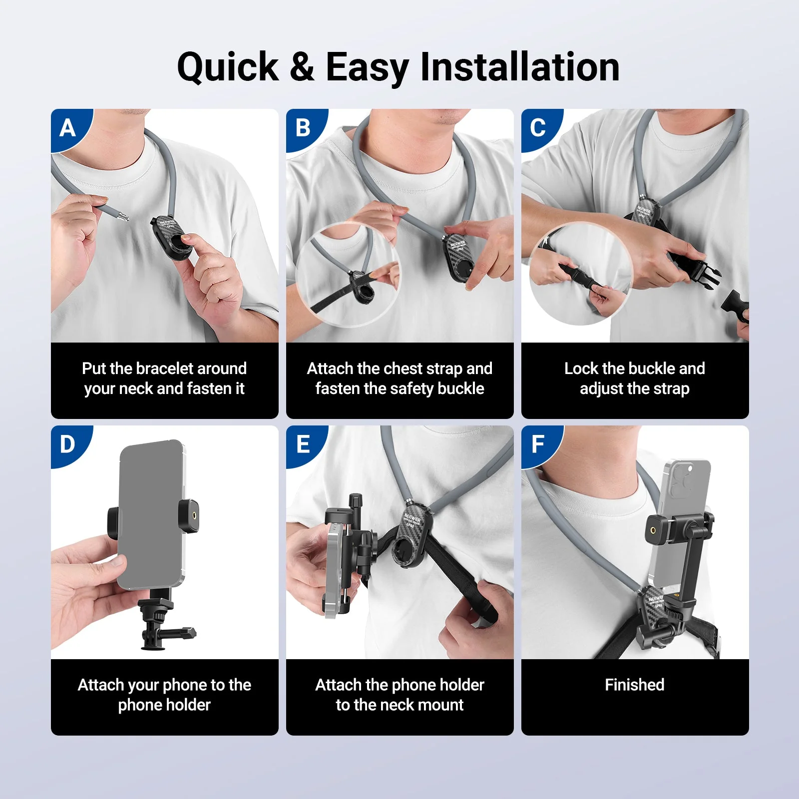 NEEWER GP48 Neck Mount for Action Camera & Phone - Image 6