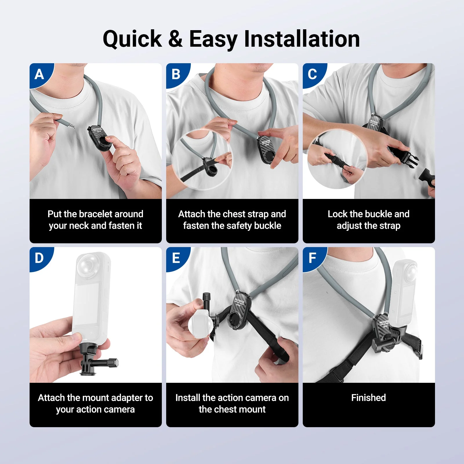 NEEWER GP49 Neck Mount For Action Cameras - Image 6